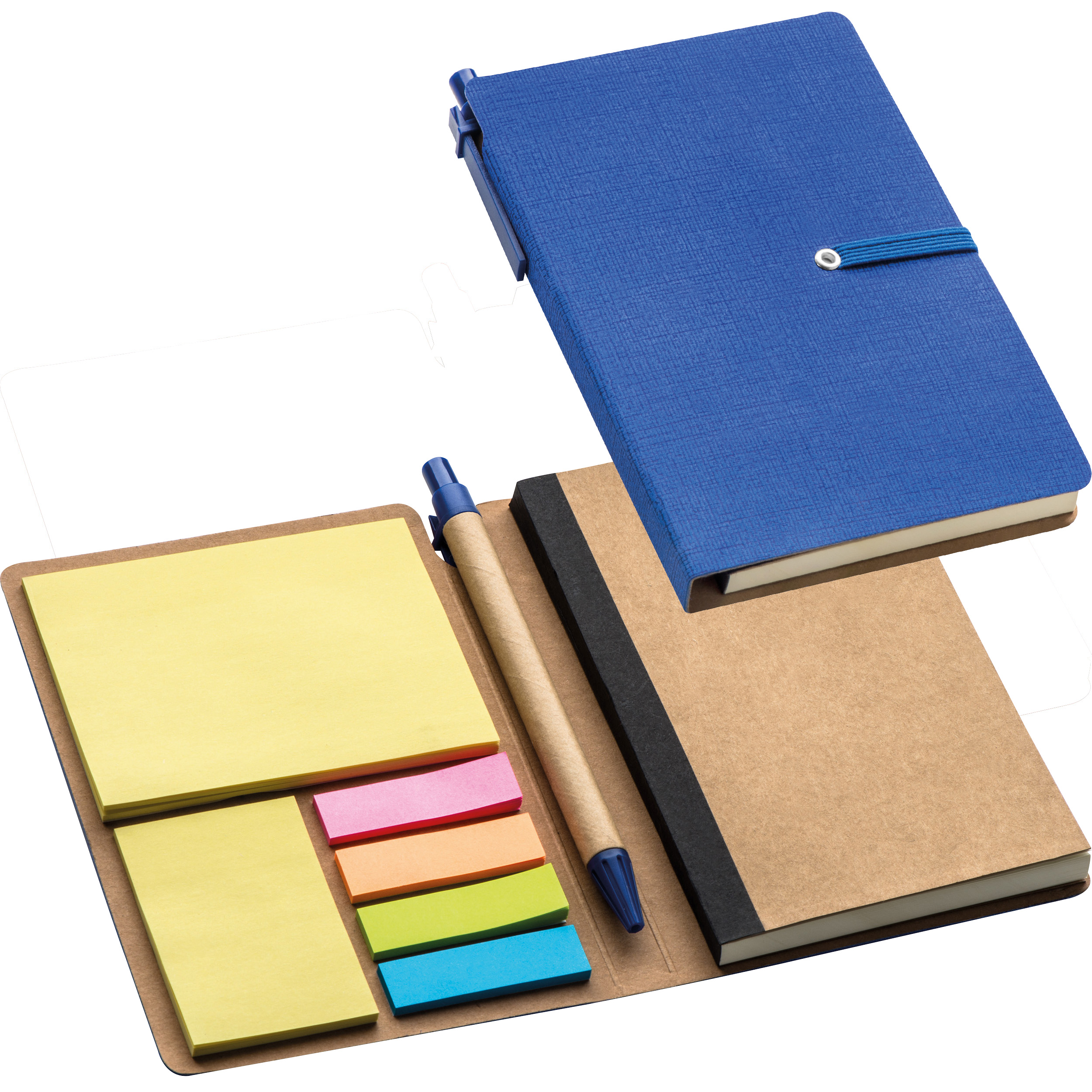 Notebook with sticky markers