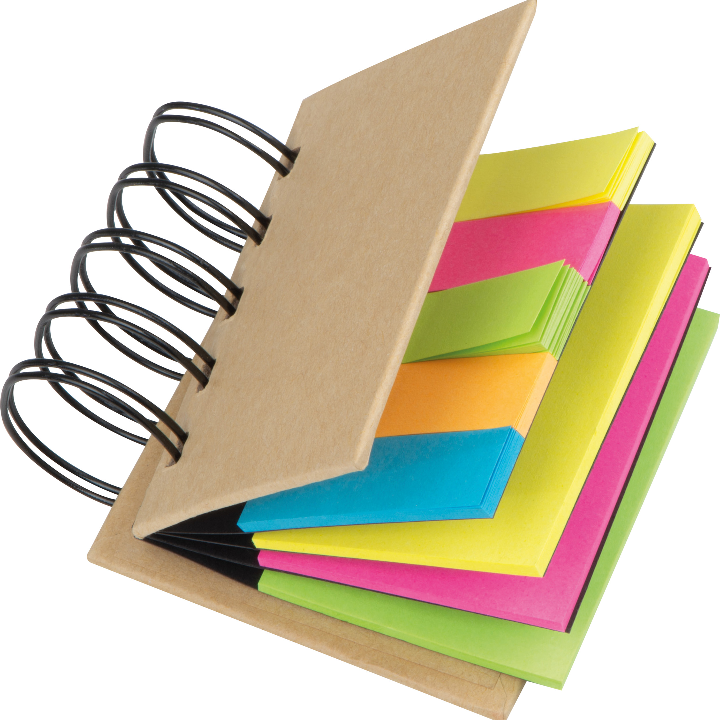 Small ring-binder with sticky notes, Brown
