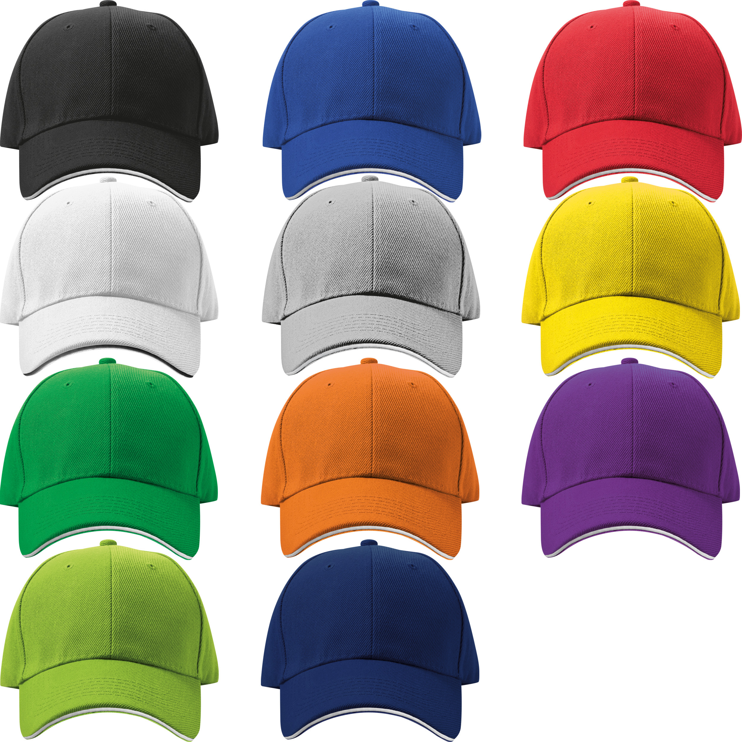 Casquette '6 Panel' 'Sandwich' 'heavy-brushed'