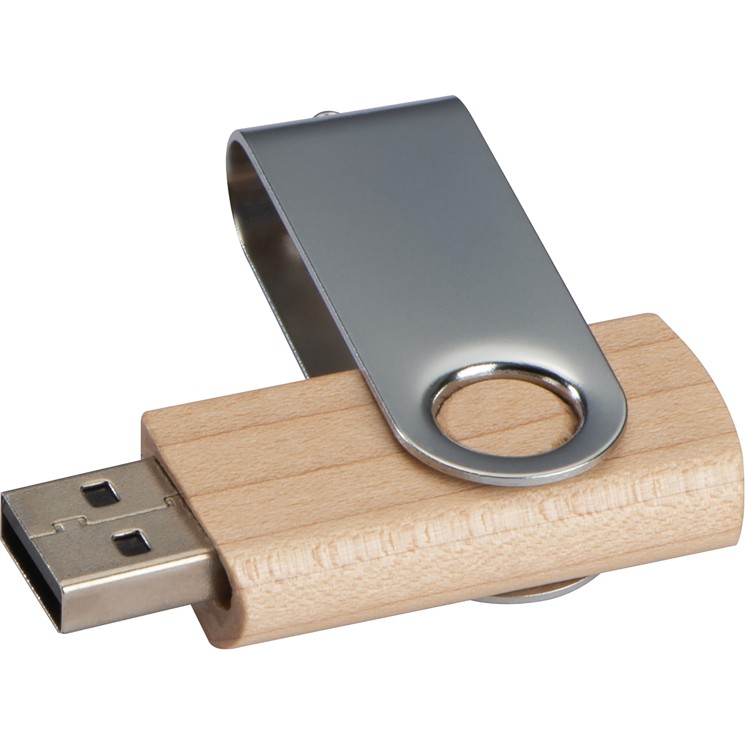 Chiavetta USB twist con cover in legno chiaro  - 8GB