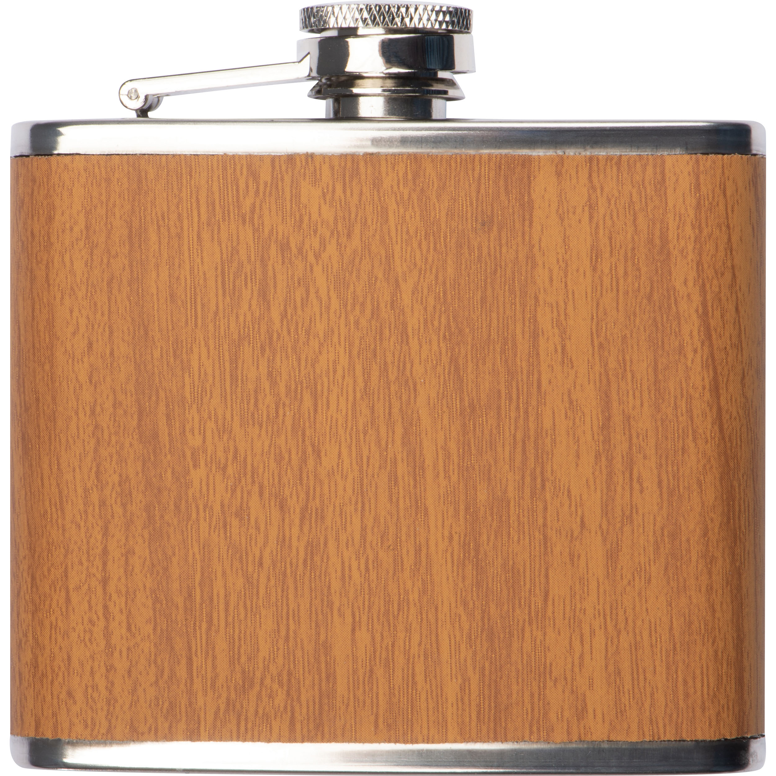 Stainless Steel Hip Flask with wooden Coating