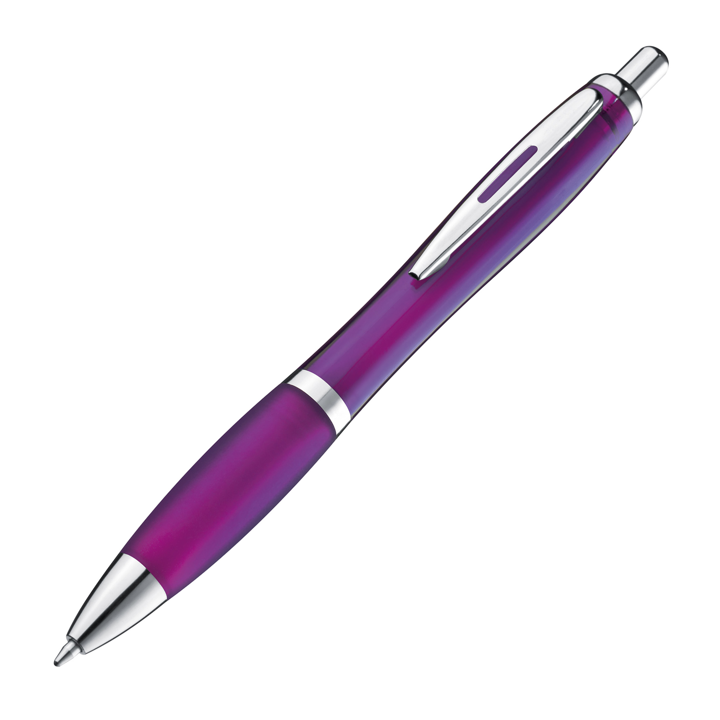 Kugelschreiber mit farbig transparentem Schaft