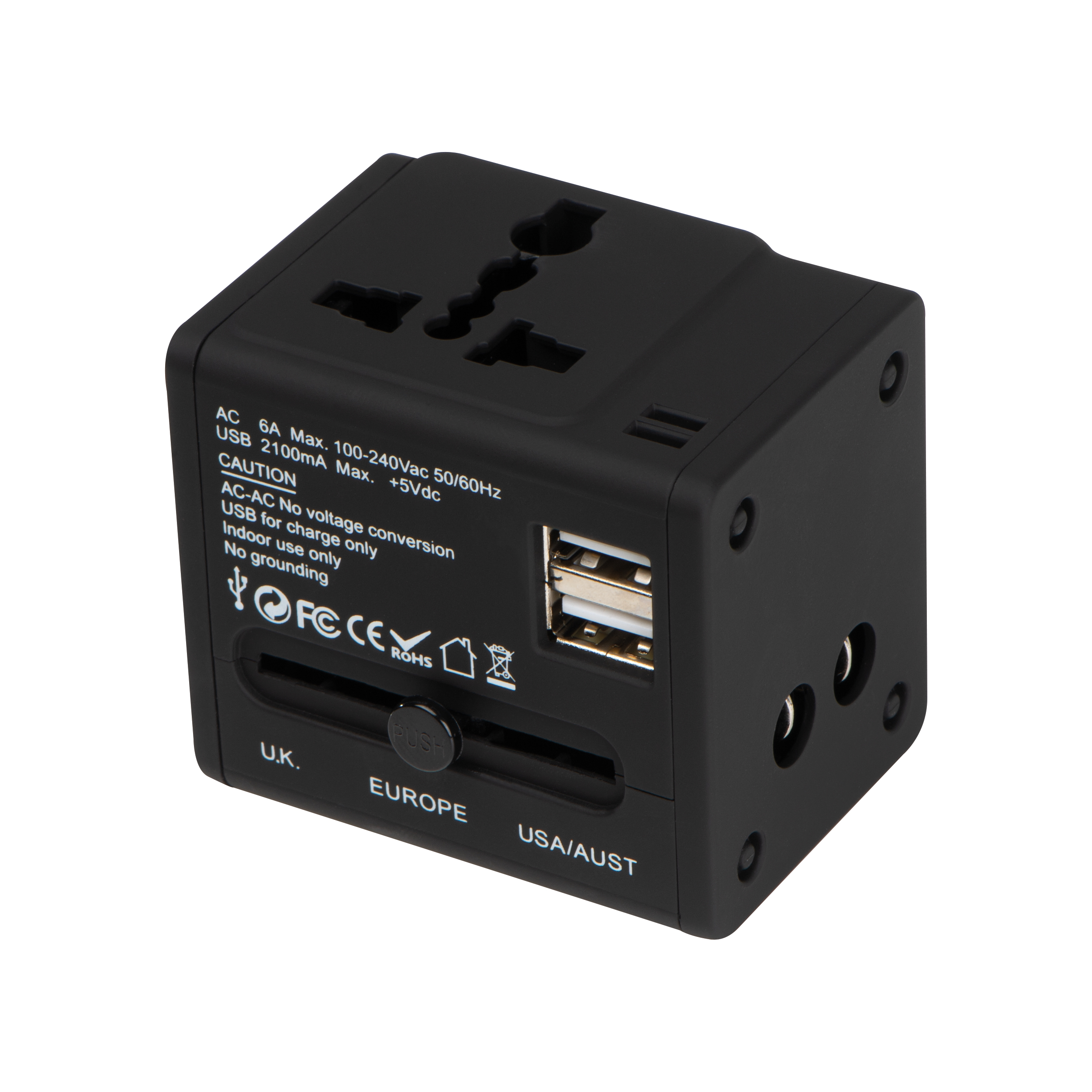 Rubberized travel adapter