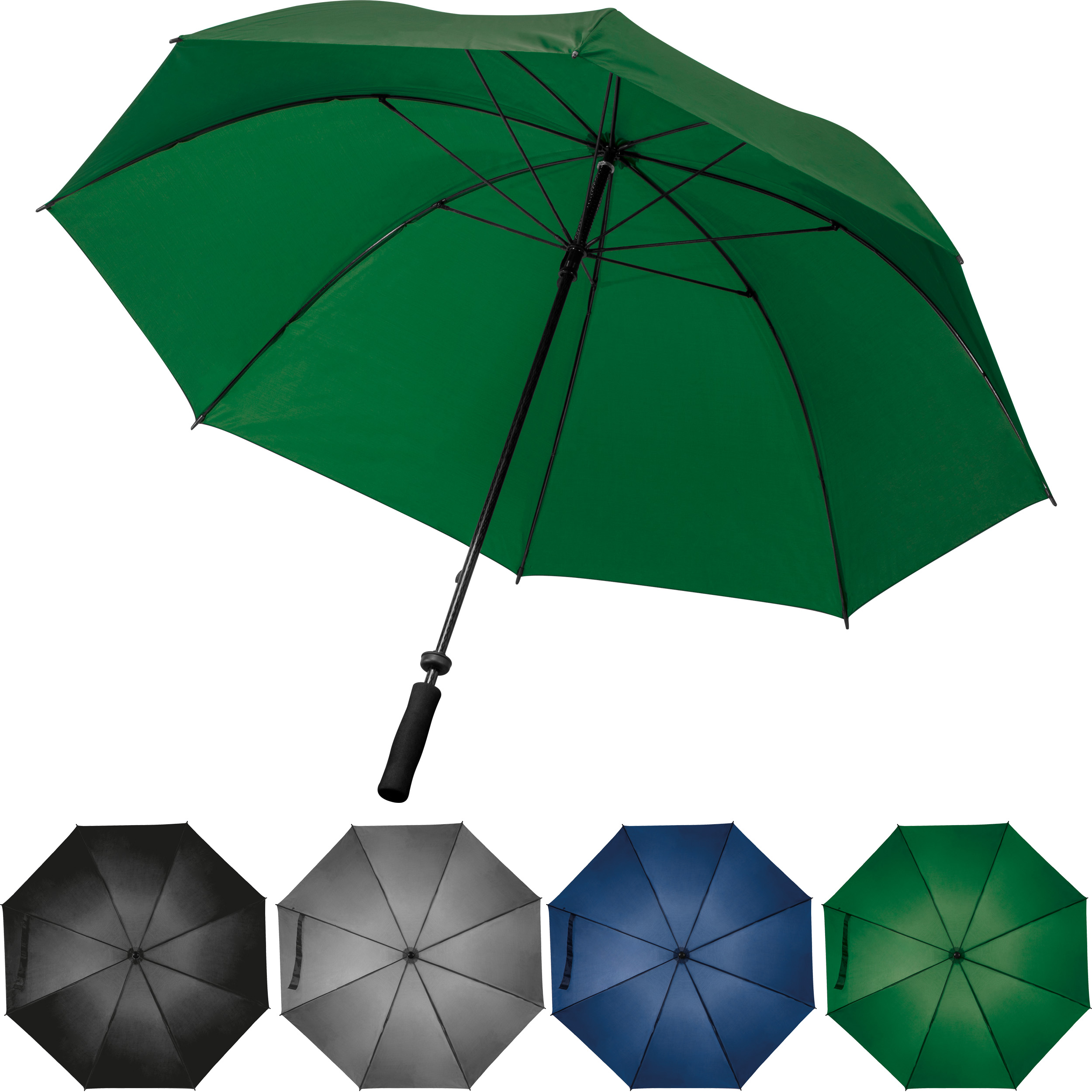 Large umbrella with soft grip.