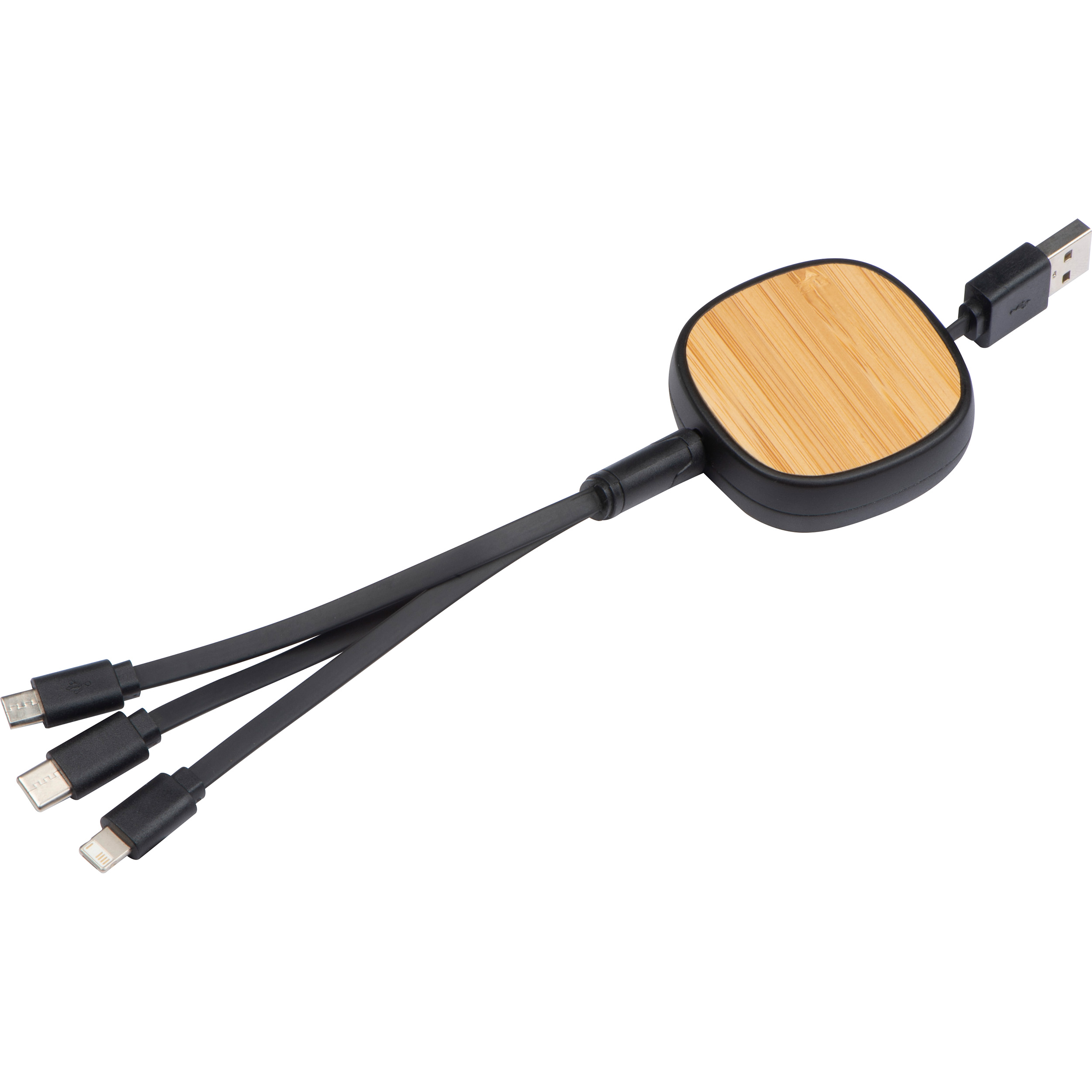 Charging cable with bamboo decoration