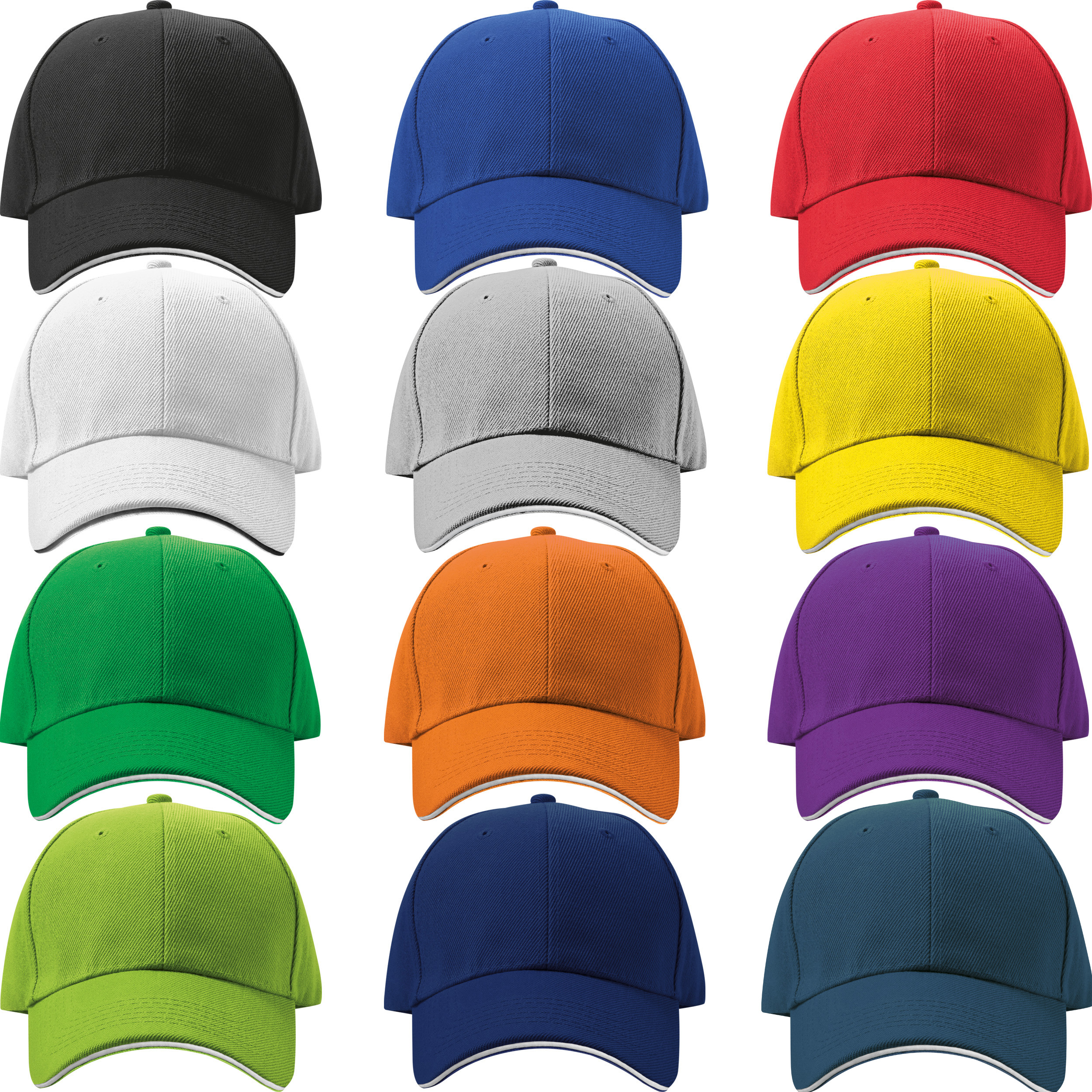 Casquette '6 Panel' 'Sandwich' 'heavy-brushed'