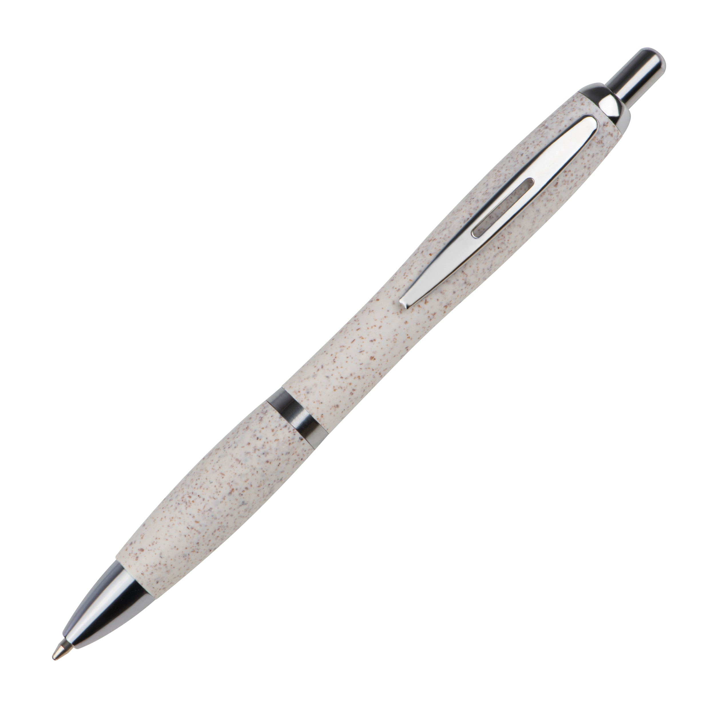 Wheat straw ballpen with silver applications