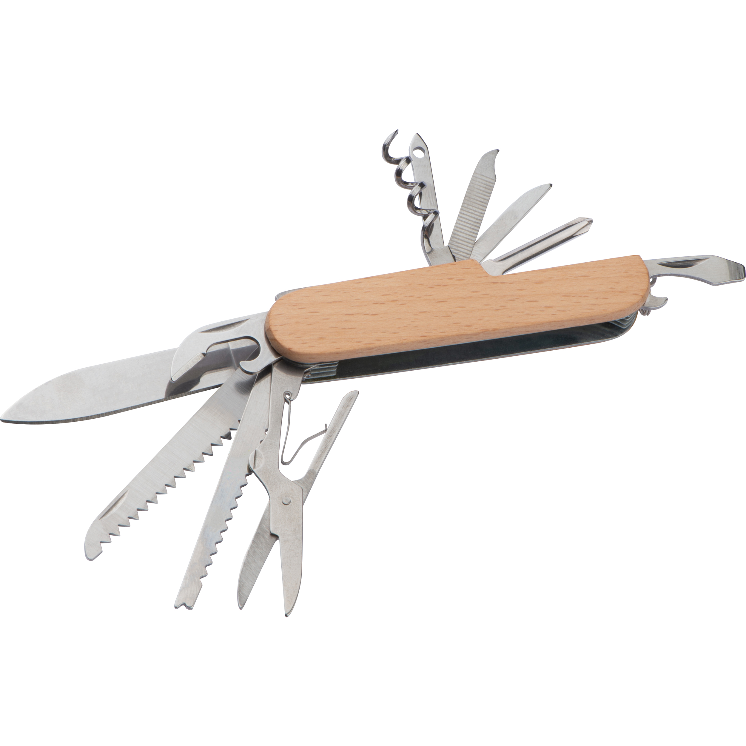 Couteau de poche en acier inoxydable avec revêtement en bois