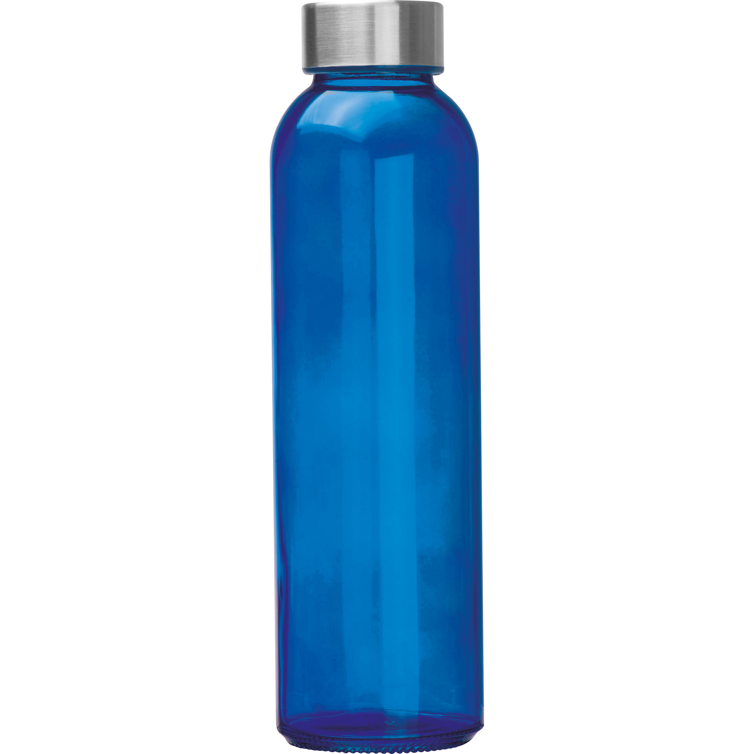 Transparent drinking bottle with grey lid