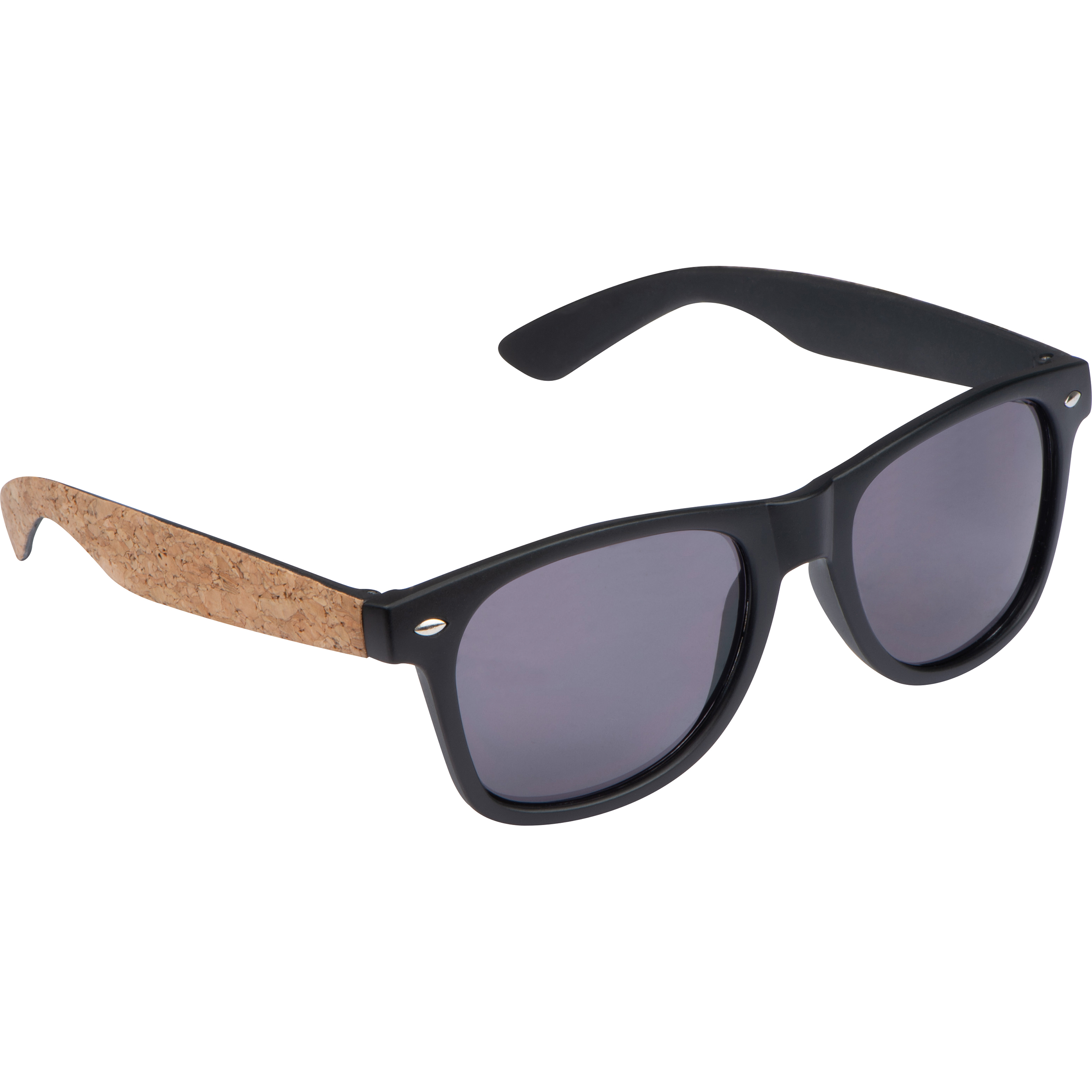 Sunglasses with cork covered temples