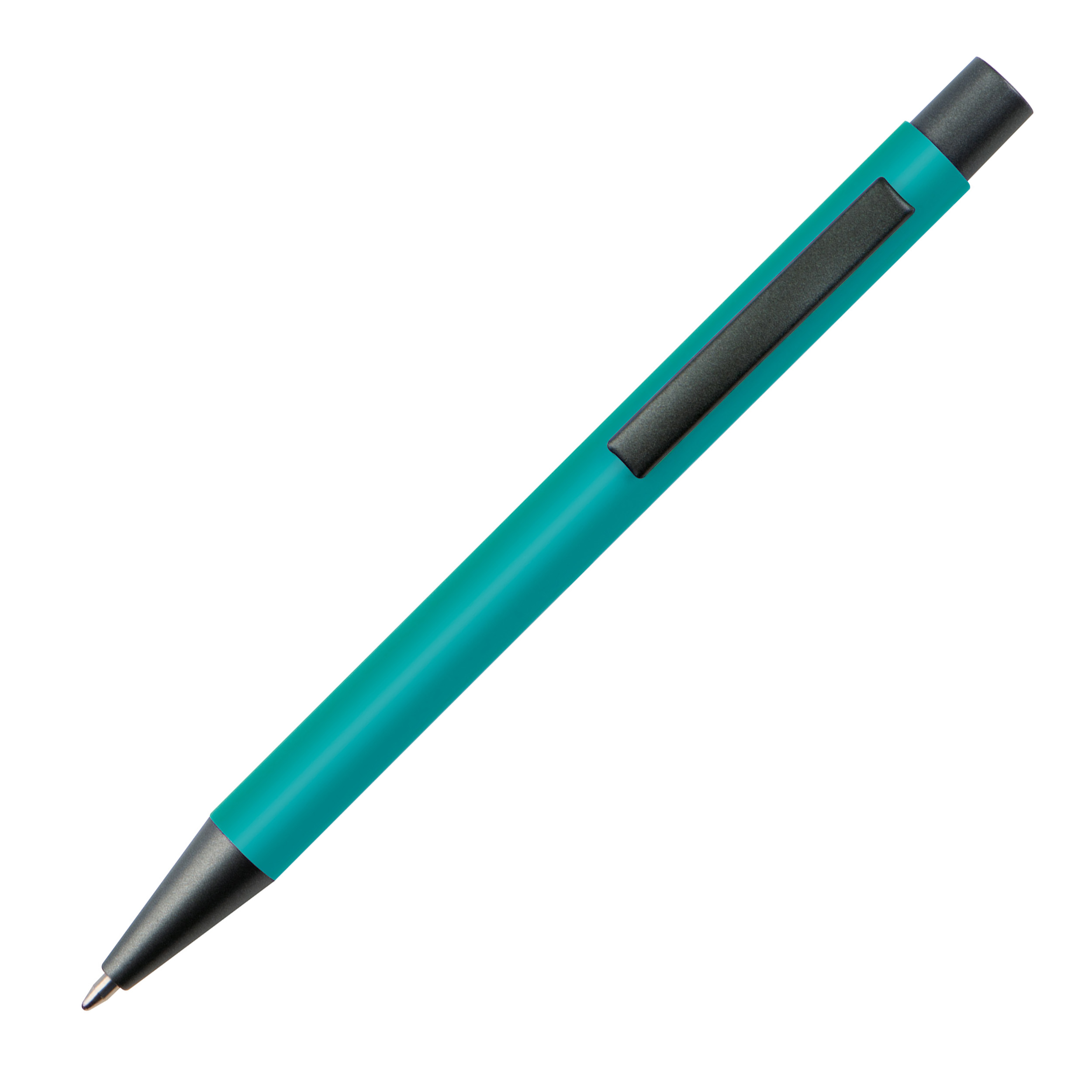Plastic ballpoint pen with metal clip
