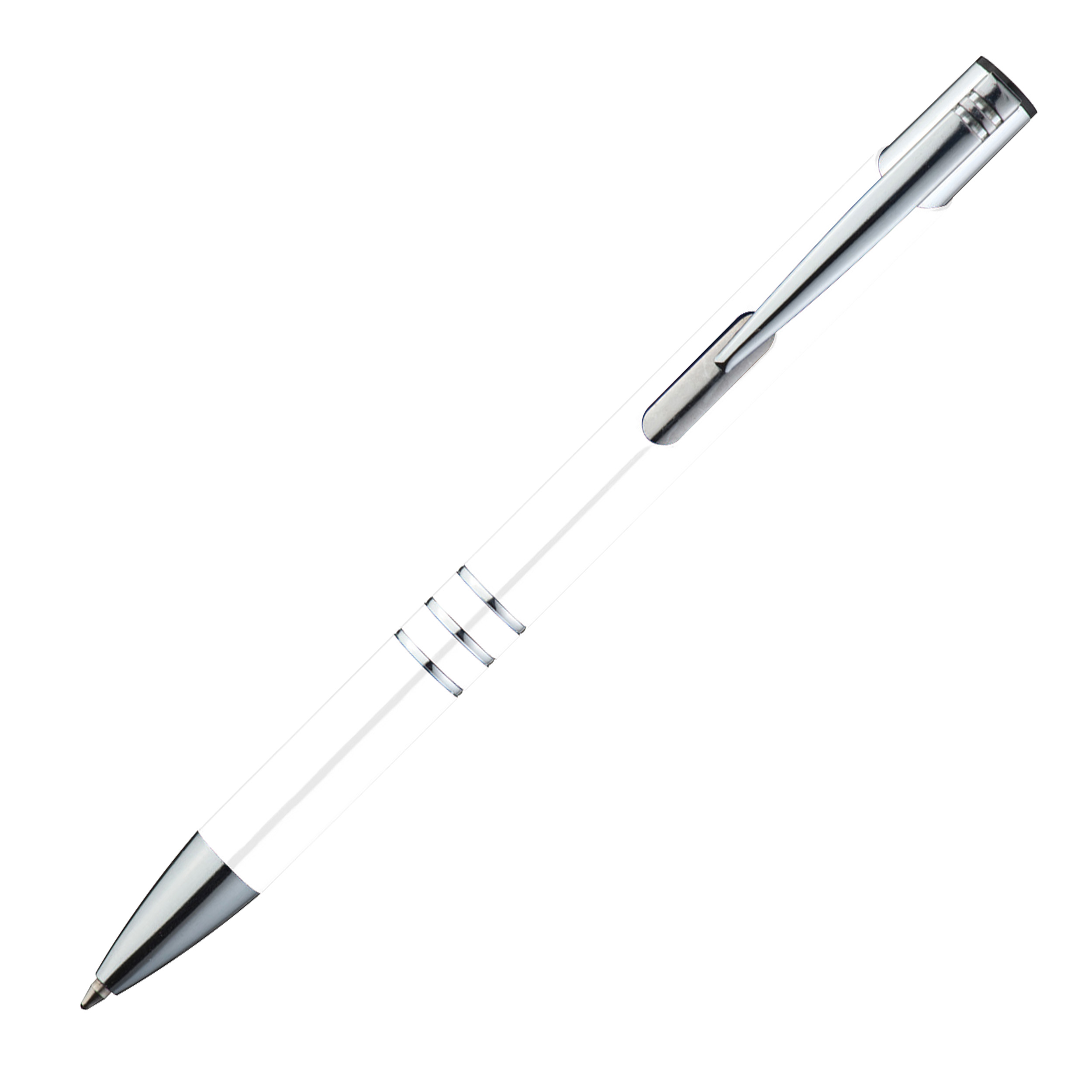 Kugelschreiber aus Metall mit 3 Zierringen