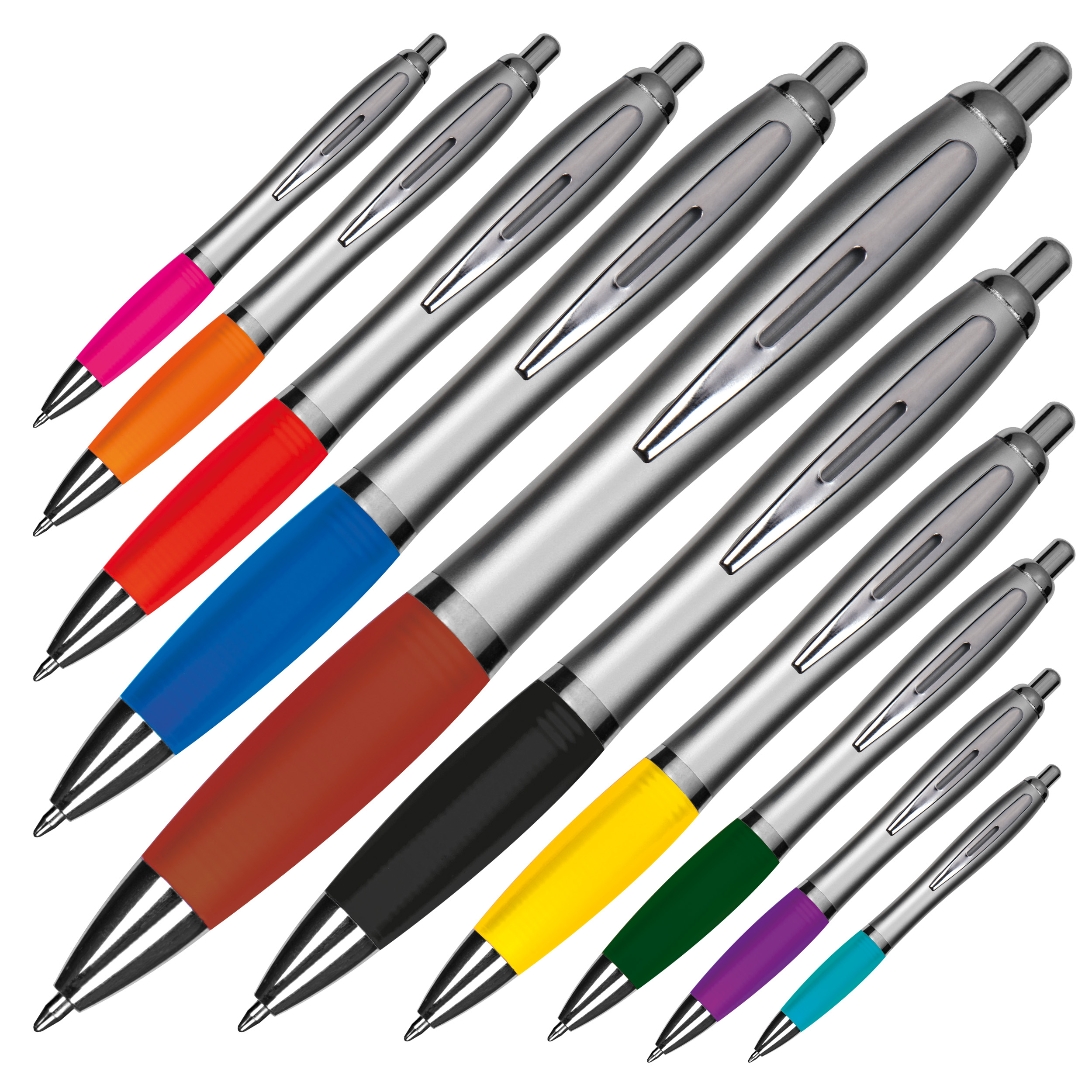 Kugelschreiber mit silbernem Schaft