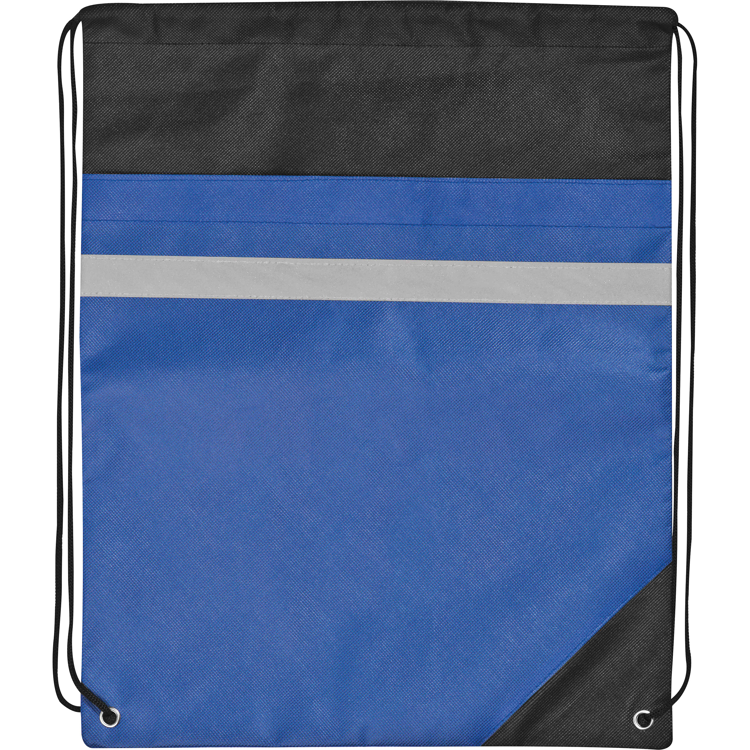 Non-woven gym bag including reflectable stripe