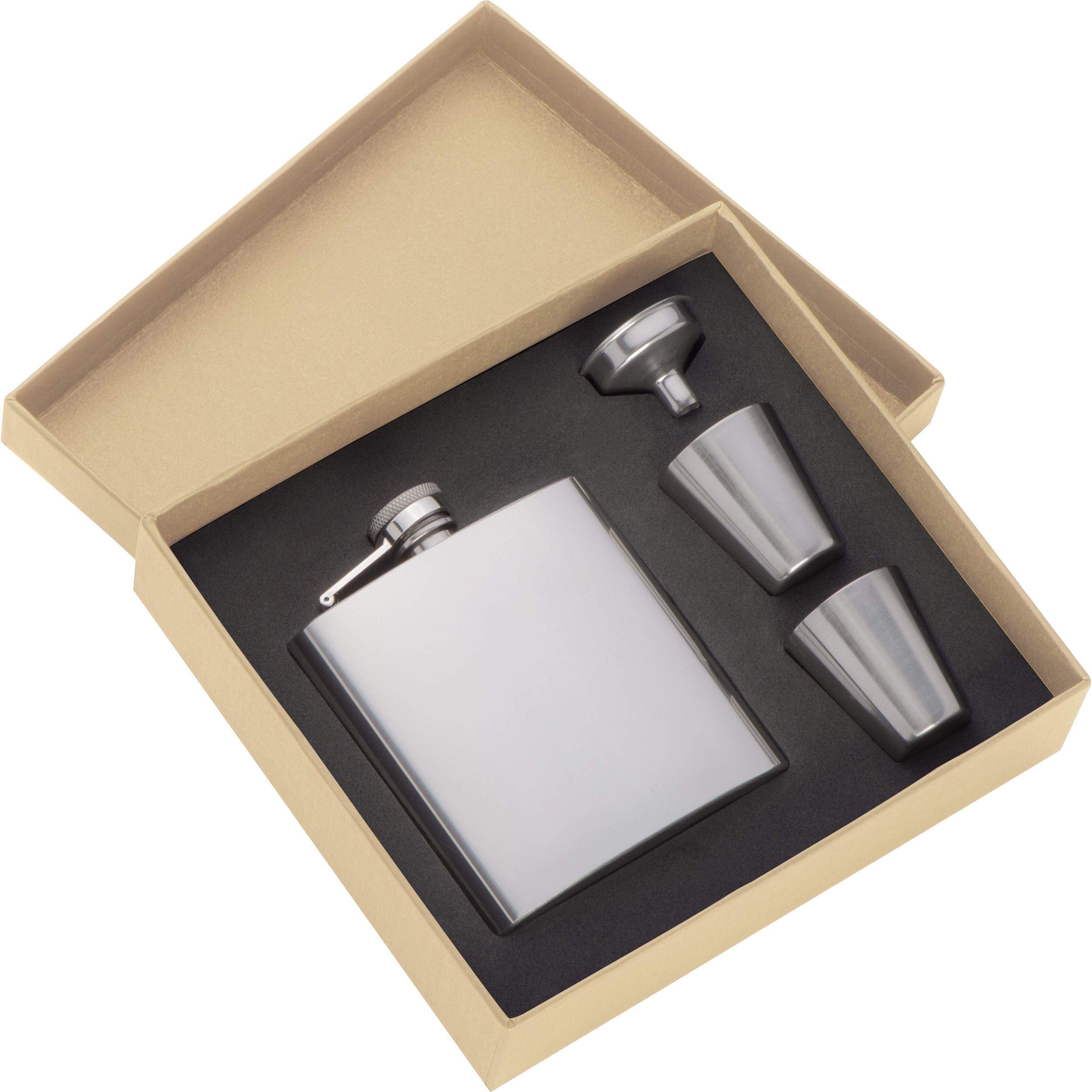 Hipflask set with 2 cups
