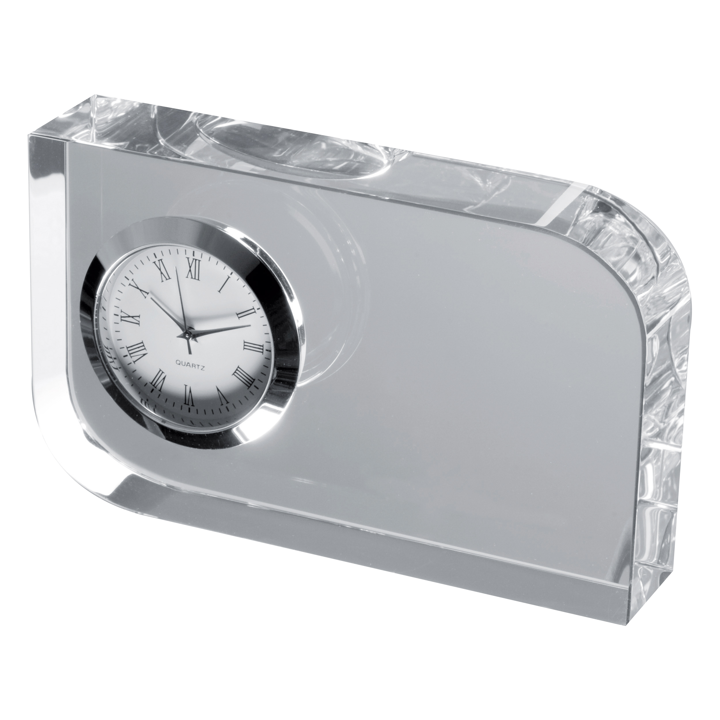 Horloge de bureau décorative en verre