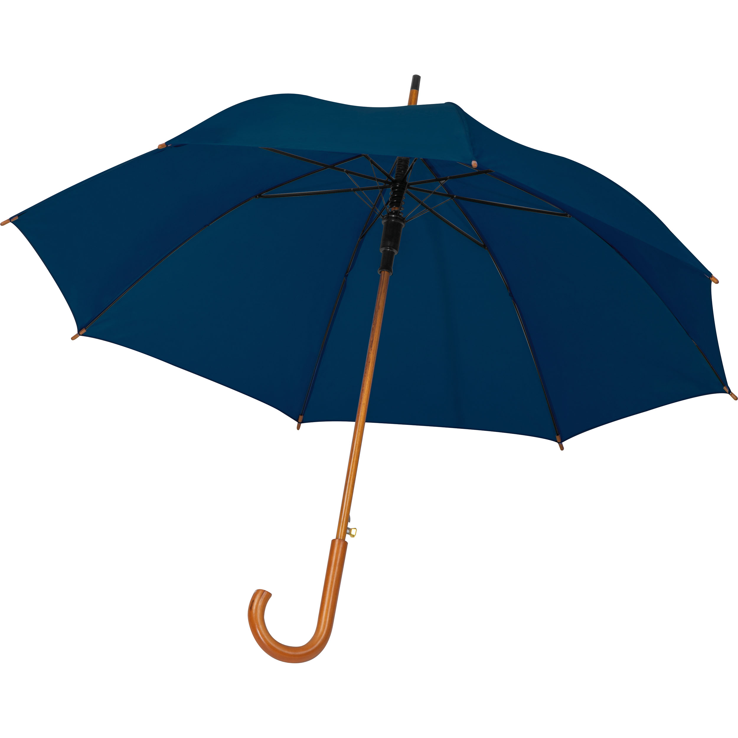 Parapluie automatique avec poignée en bois et tiges en fibre de verre