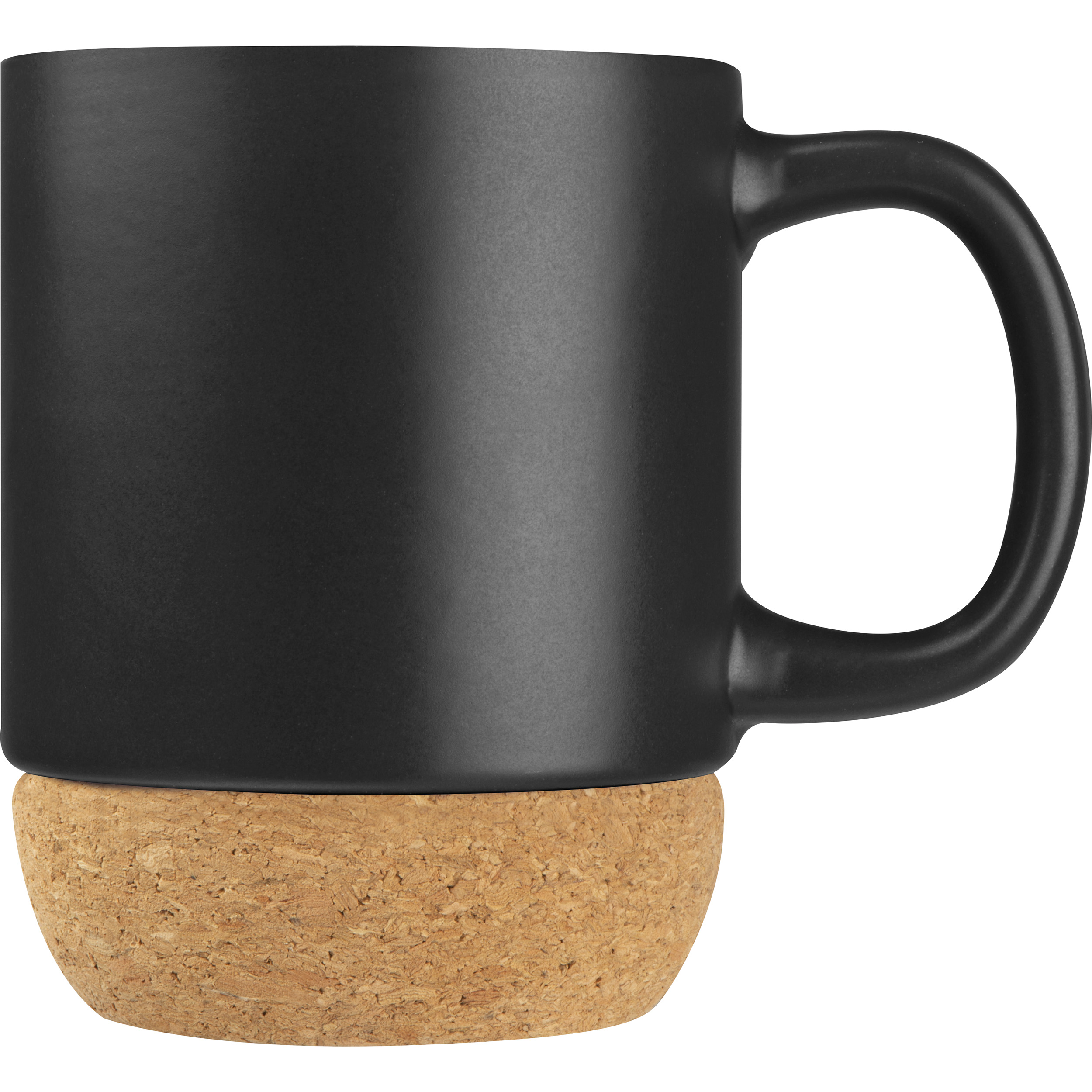 Ceramic mug with cork ground