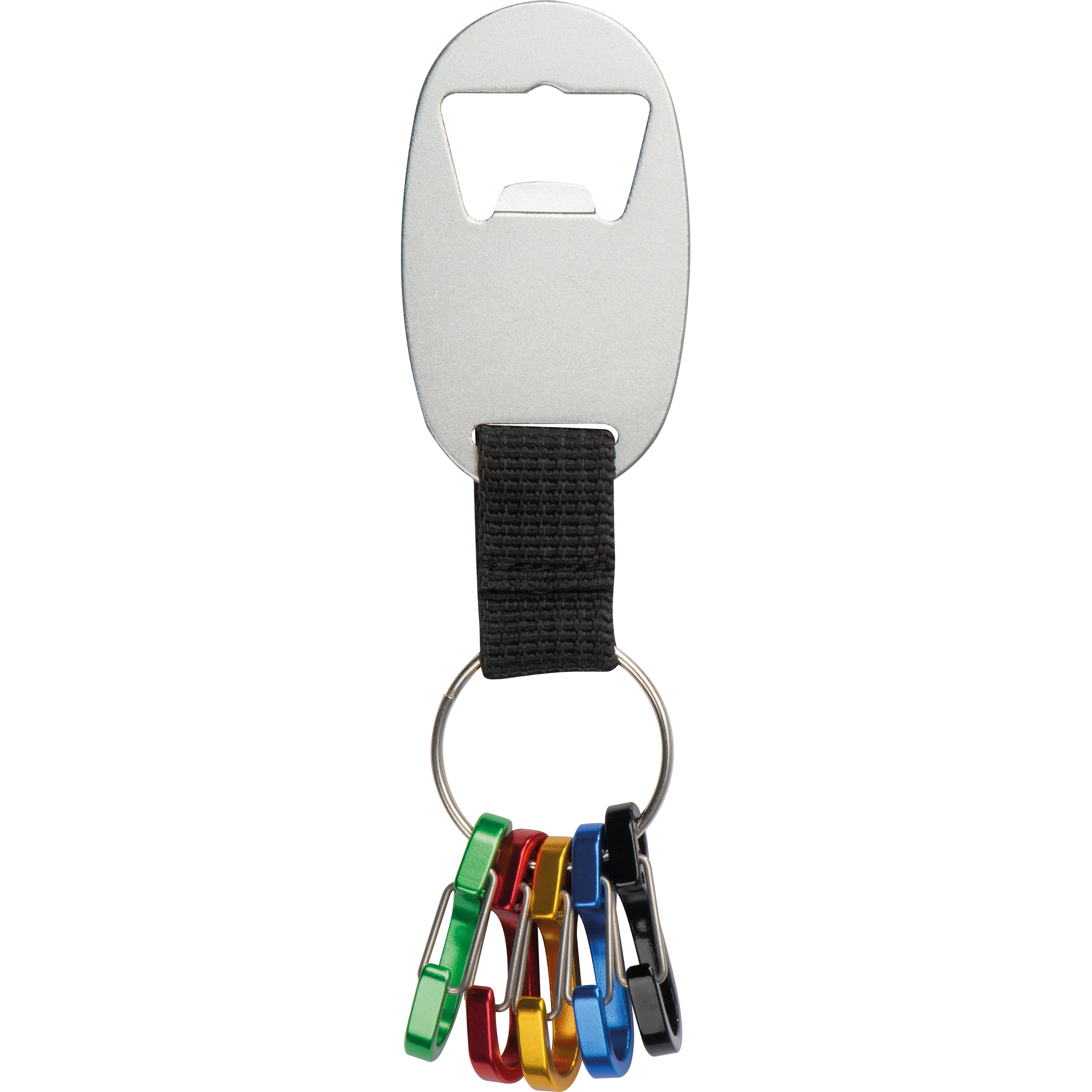 Schlüsselanhänger mit Flaschenöffner und 5 Minikarabinern