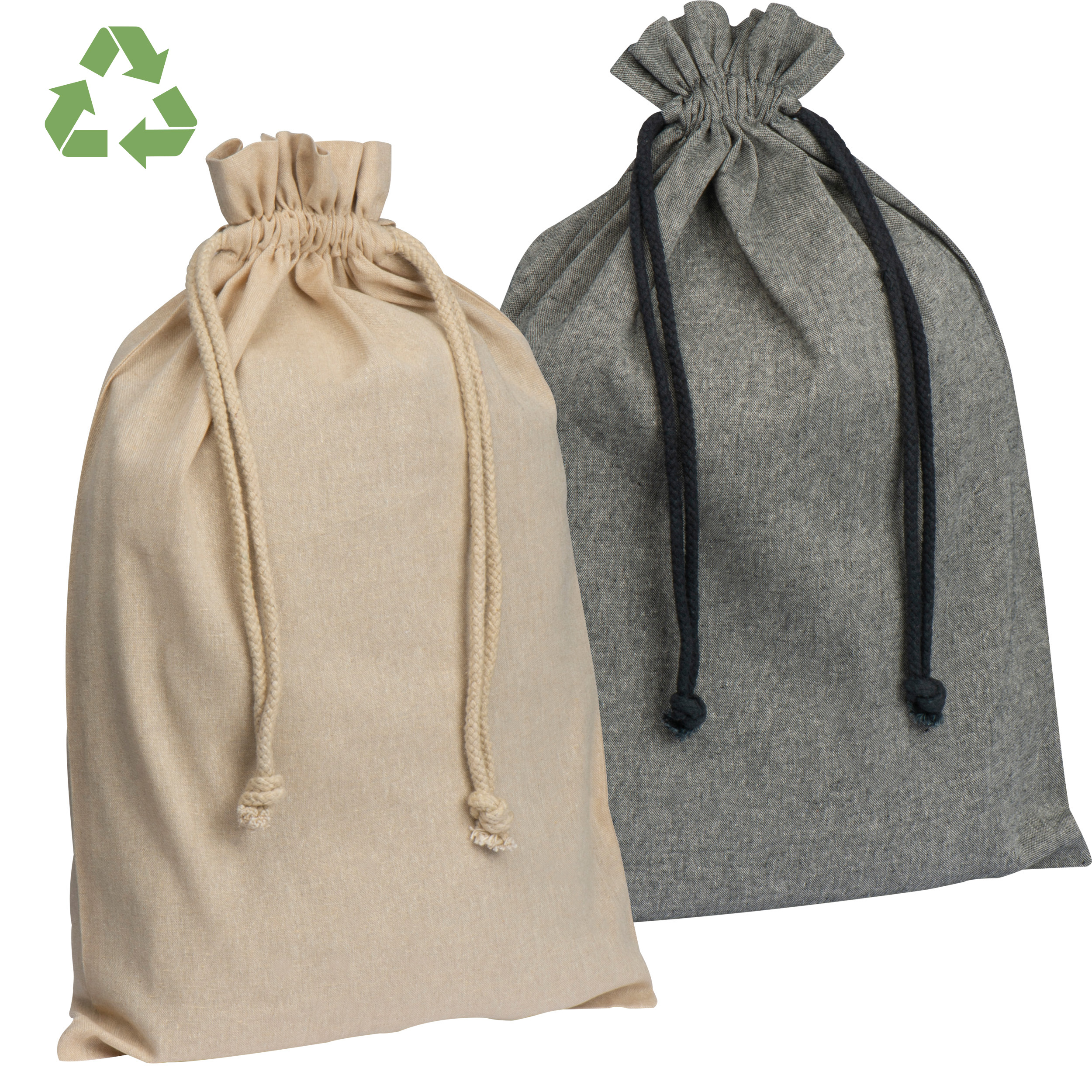 Grand sac à cordon en coton recyclé