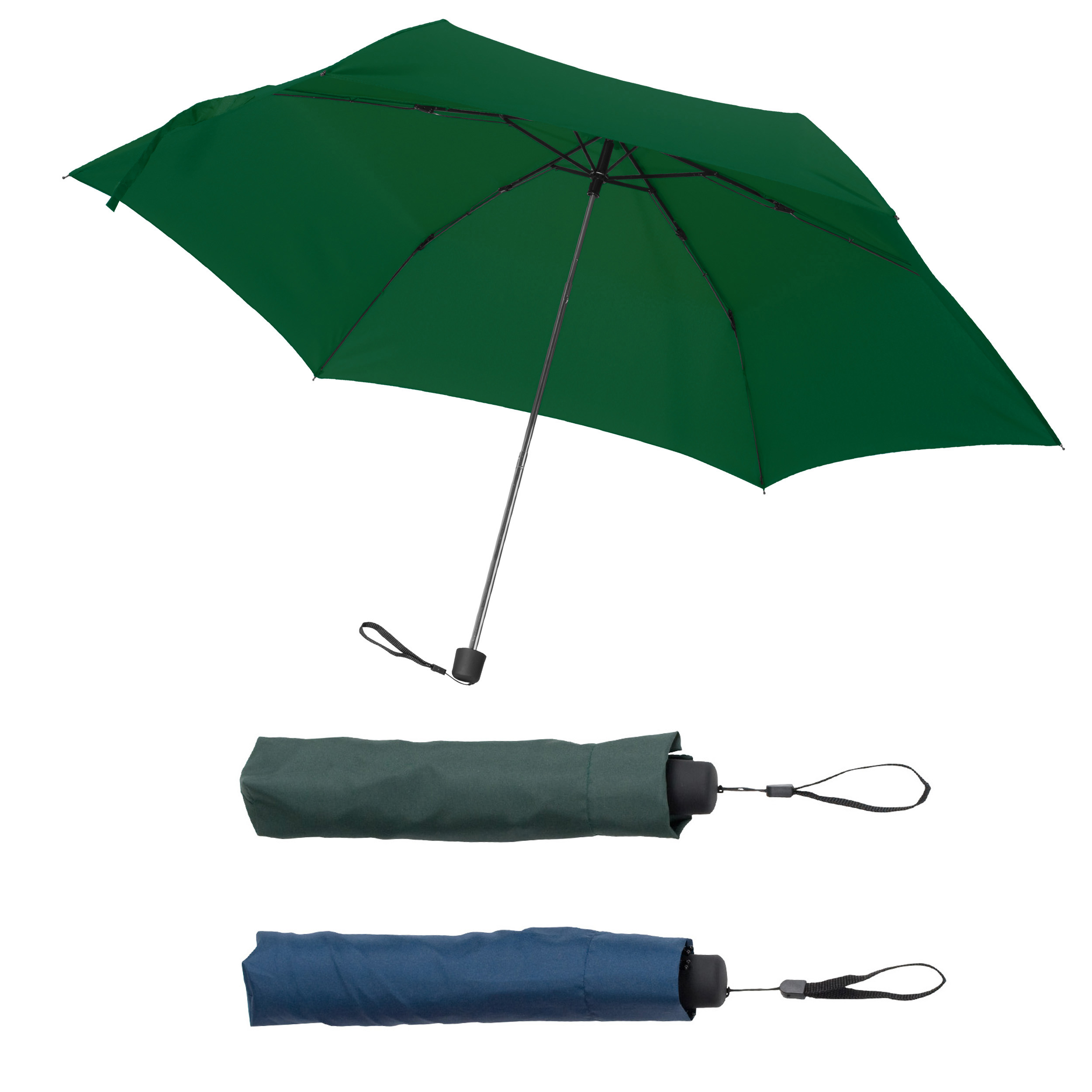 Mini-parapluie avec housse et poignée caoutchoutée