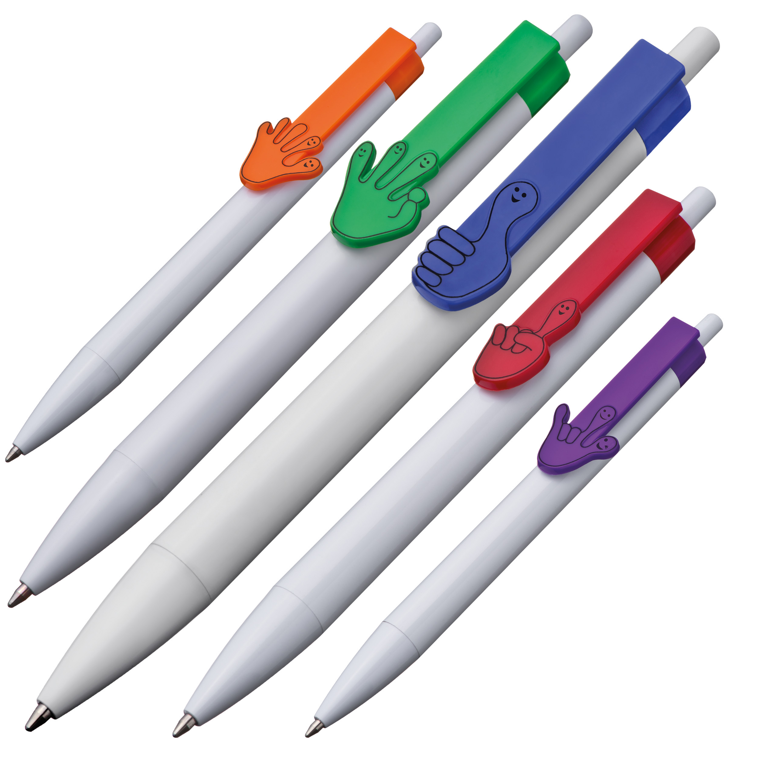 Bolígrafo con clip de manos en 2D