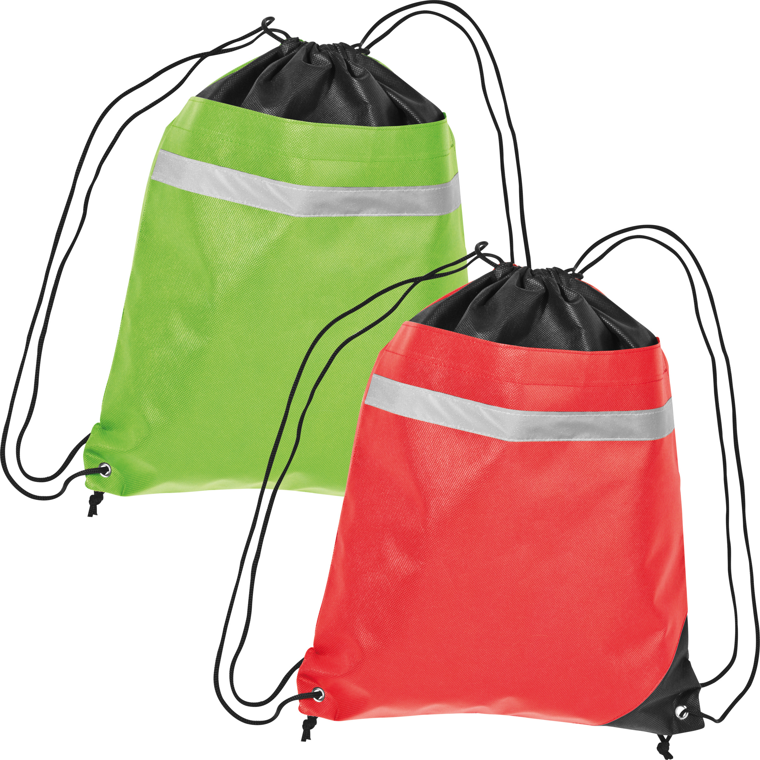 Non-Woven Gymbag mit reflektierendem Streifen auf der Vorderseite