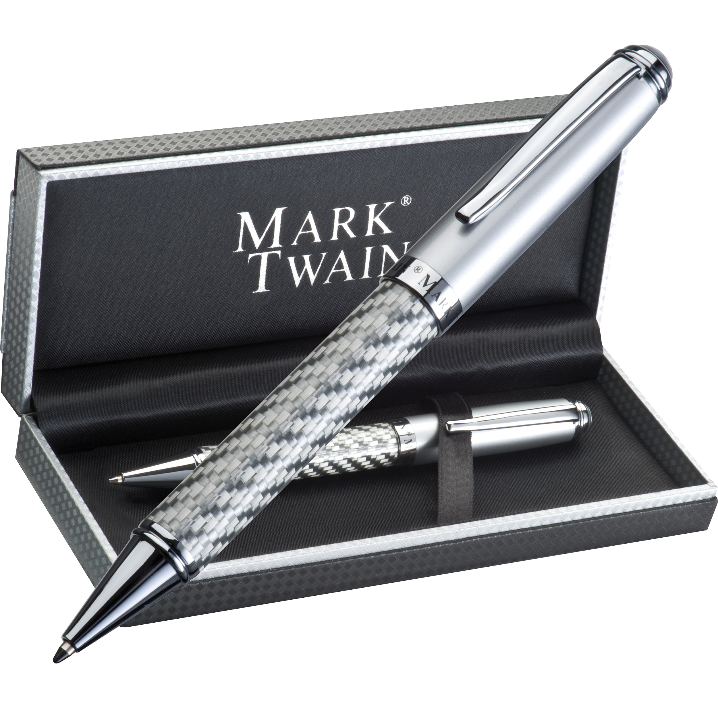 Mark Twain ball pen in carbon design
