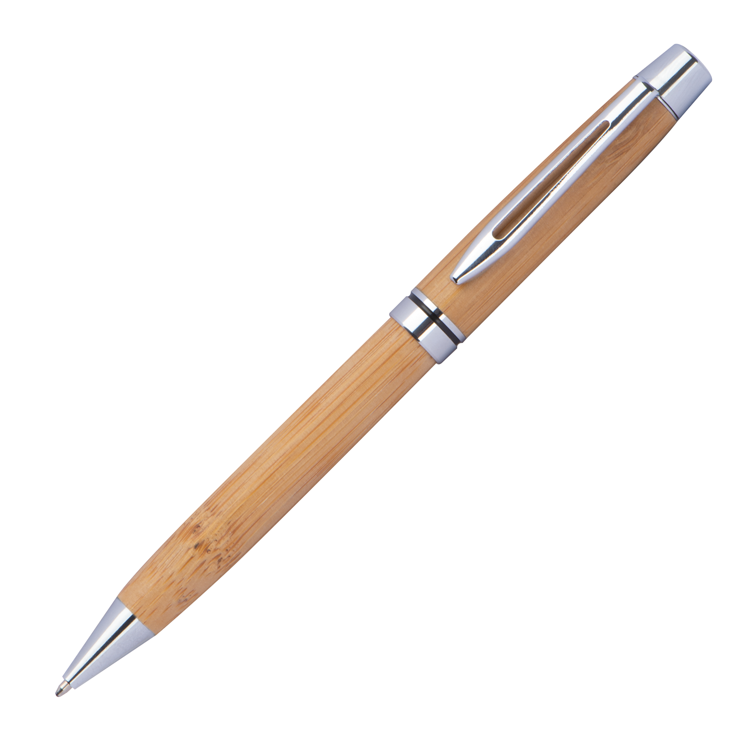 Kugelschreiber aus Holz mit Applikationen aus Metall