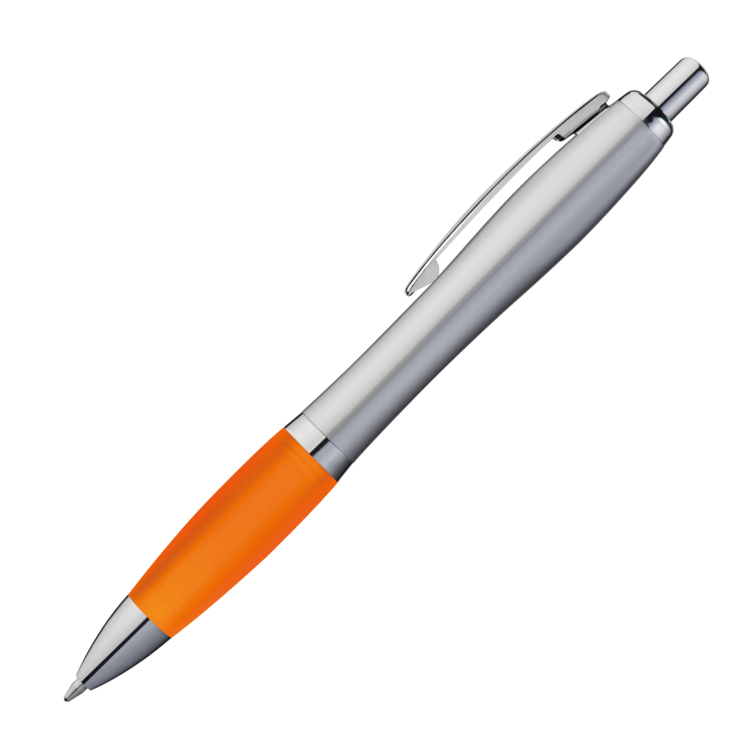 orange 10 Kugelschreiber aus Metall mit silbernen Applikationen Farbe 