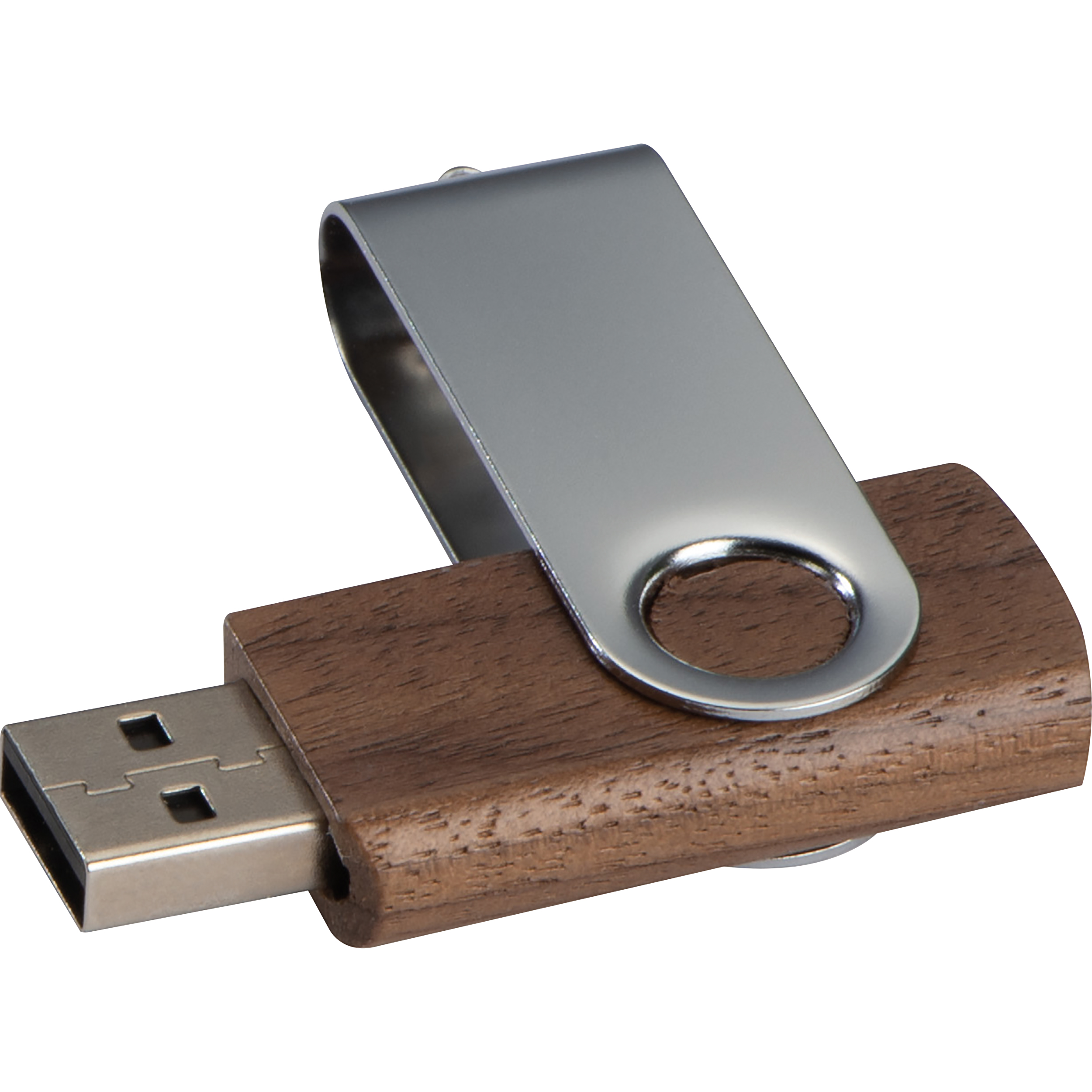 Clé USB Twist avec corps en bois foncé 8GO