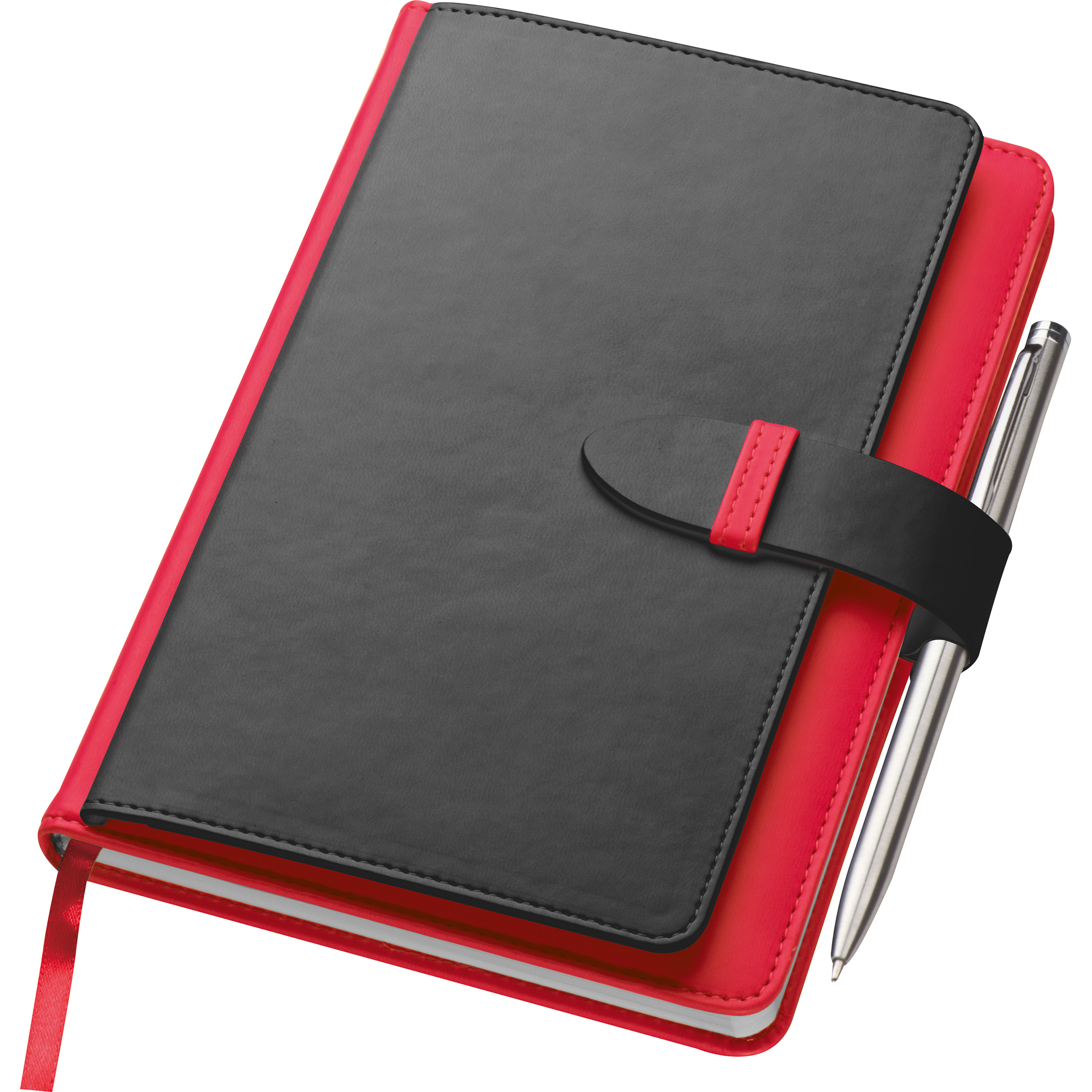 Notebook with business card compartments