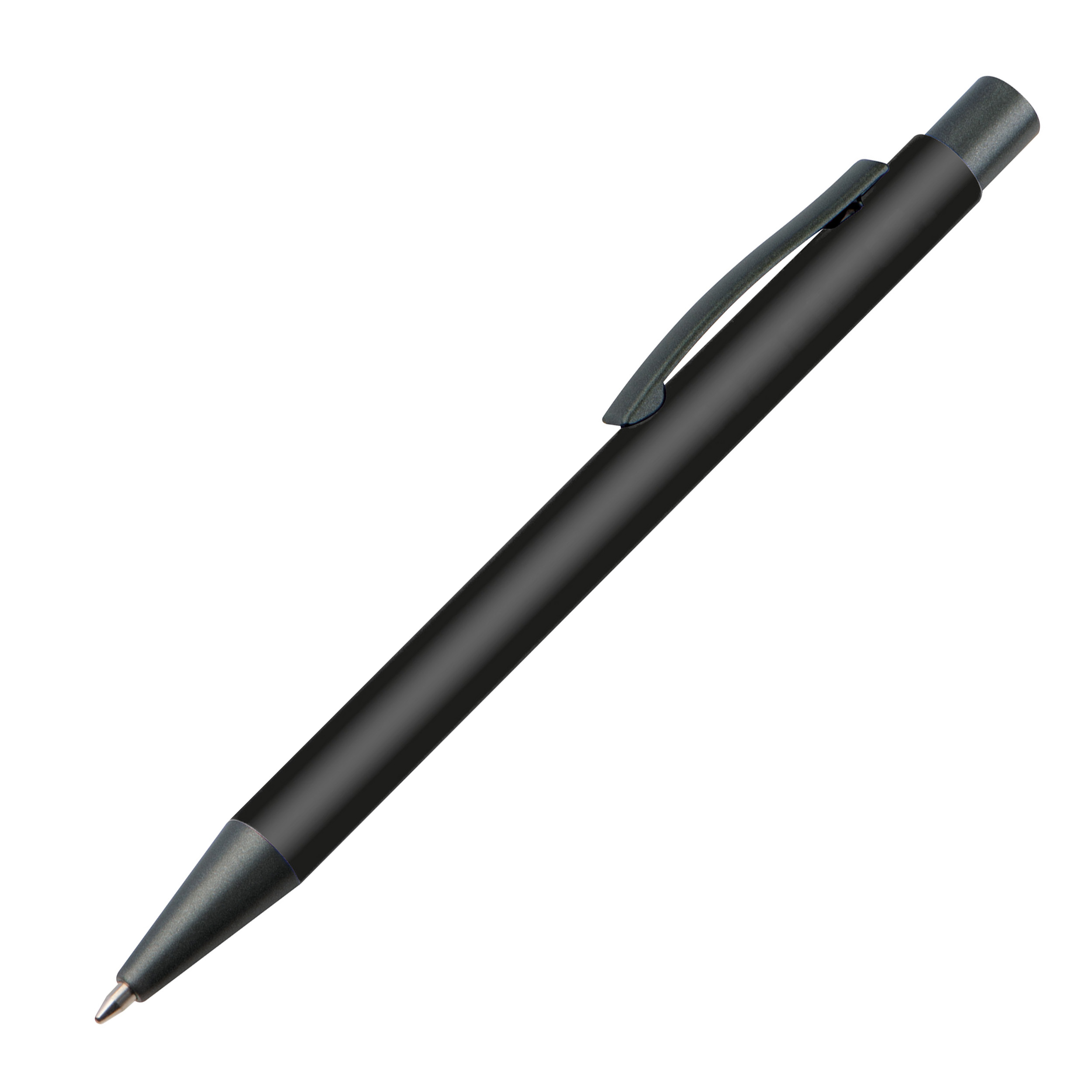 Plastic ballpoint pen with metal clip