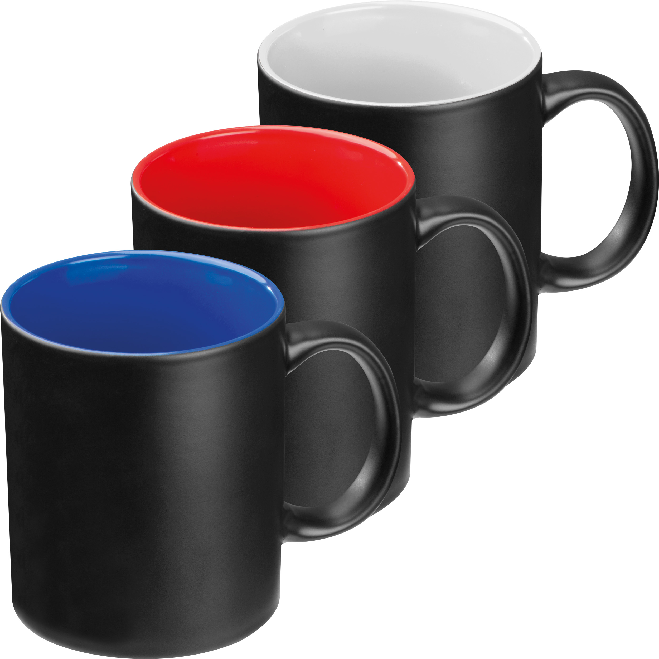 tasse avec extérieur noir et intérieur coloré