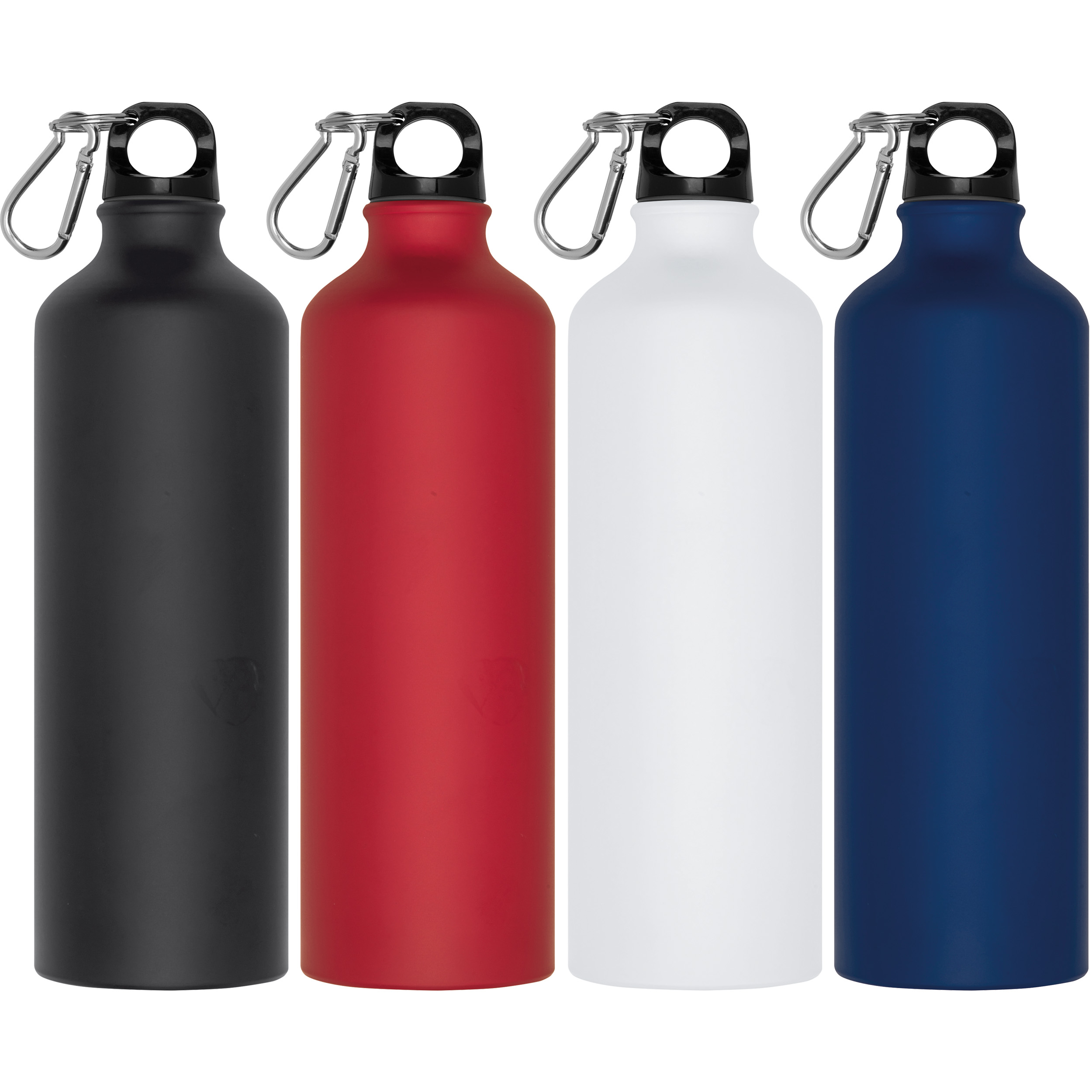 Farbe 800ml Aluminium Trinkflasche mit Karabinerhaken rot Sportflasche 
