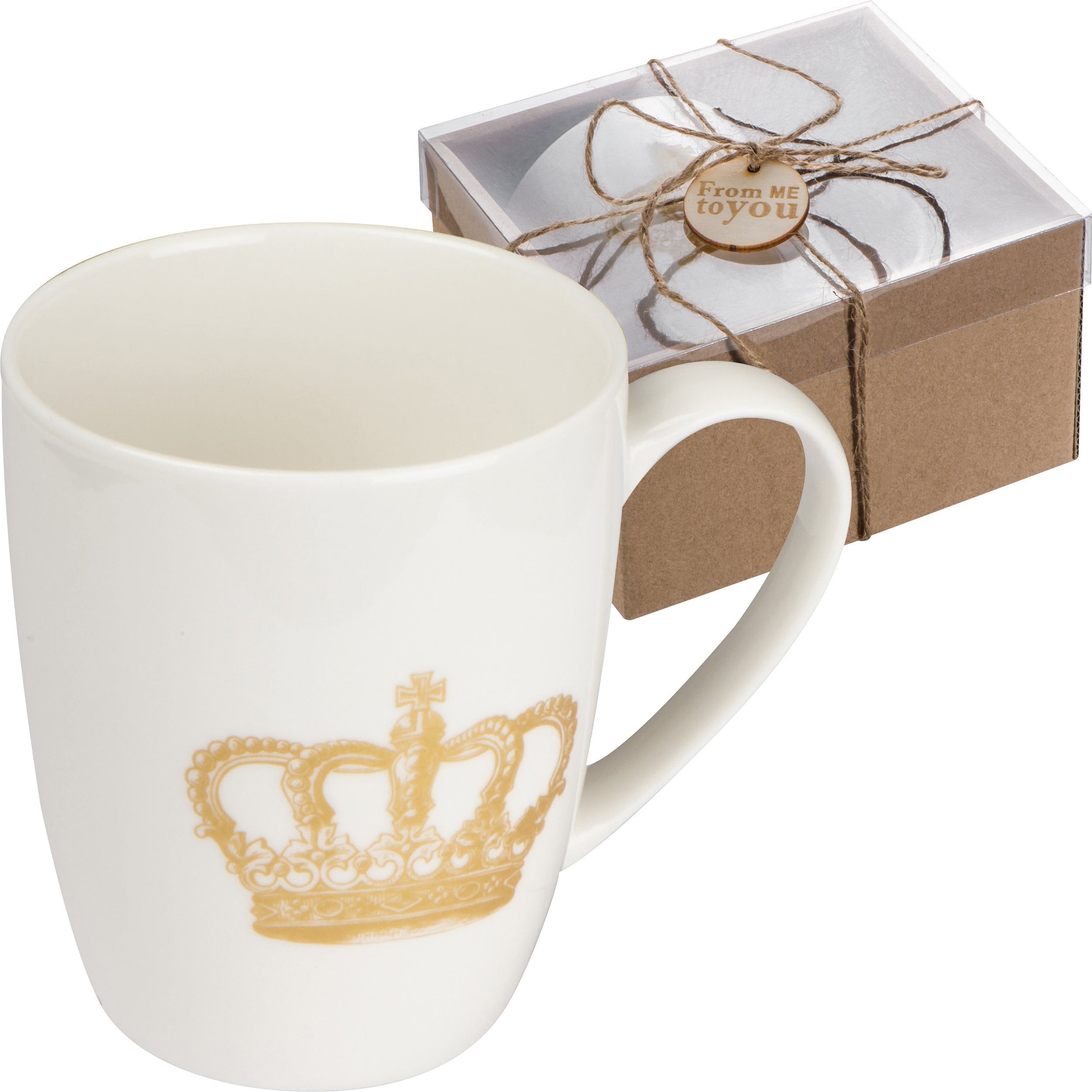 Cup with crown print