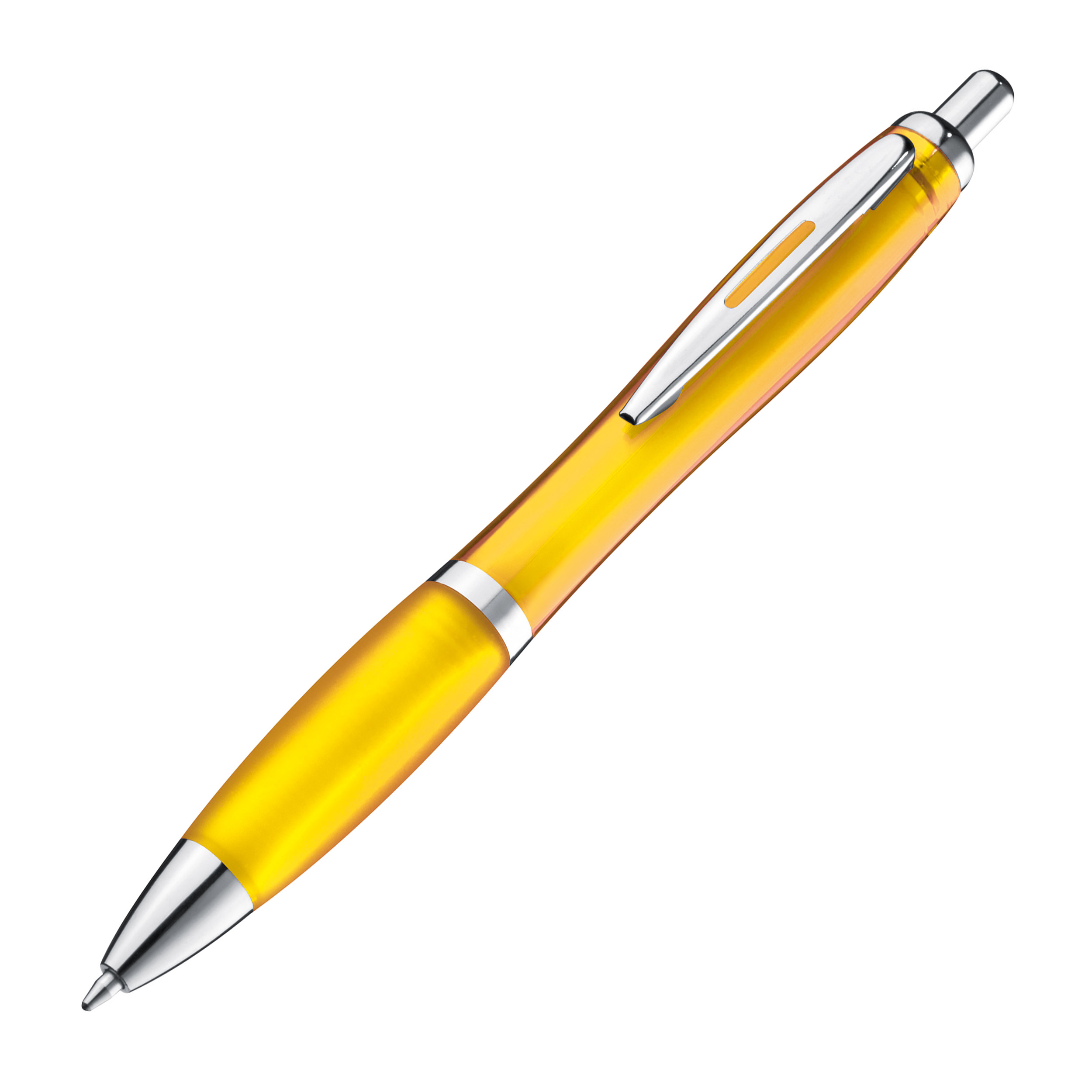 Transparent ball pen with rubber grip