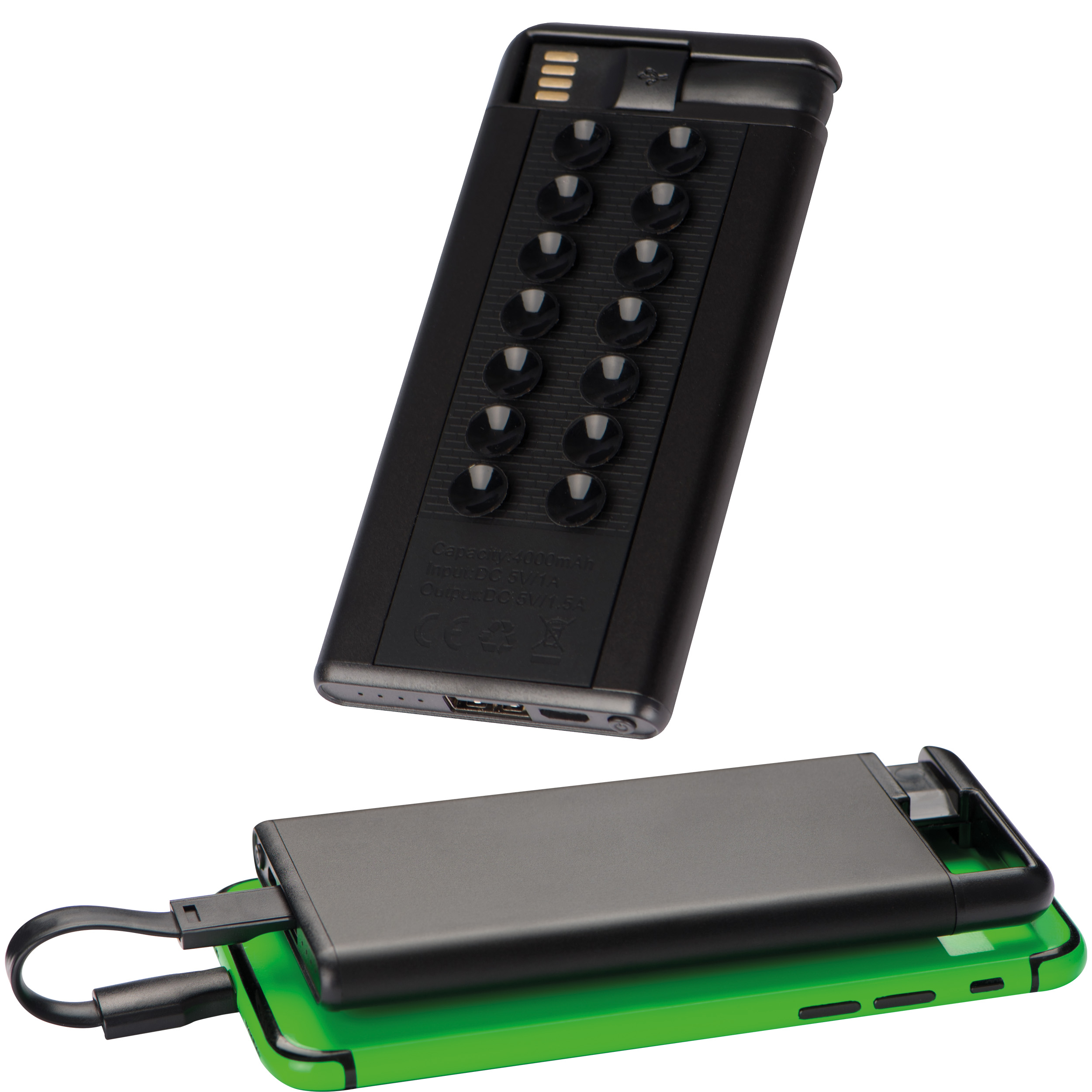 4000 mAh Powerbank with suction cups