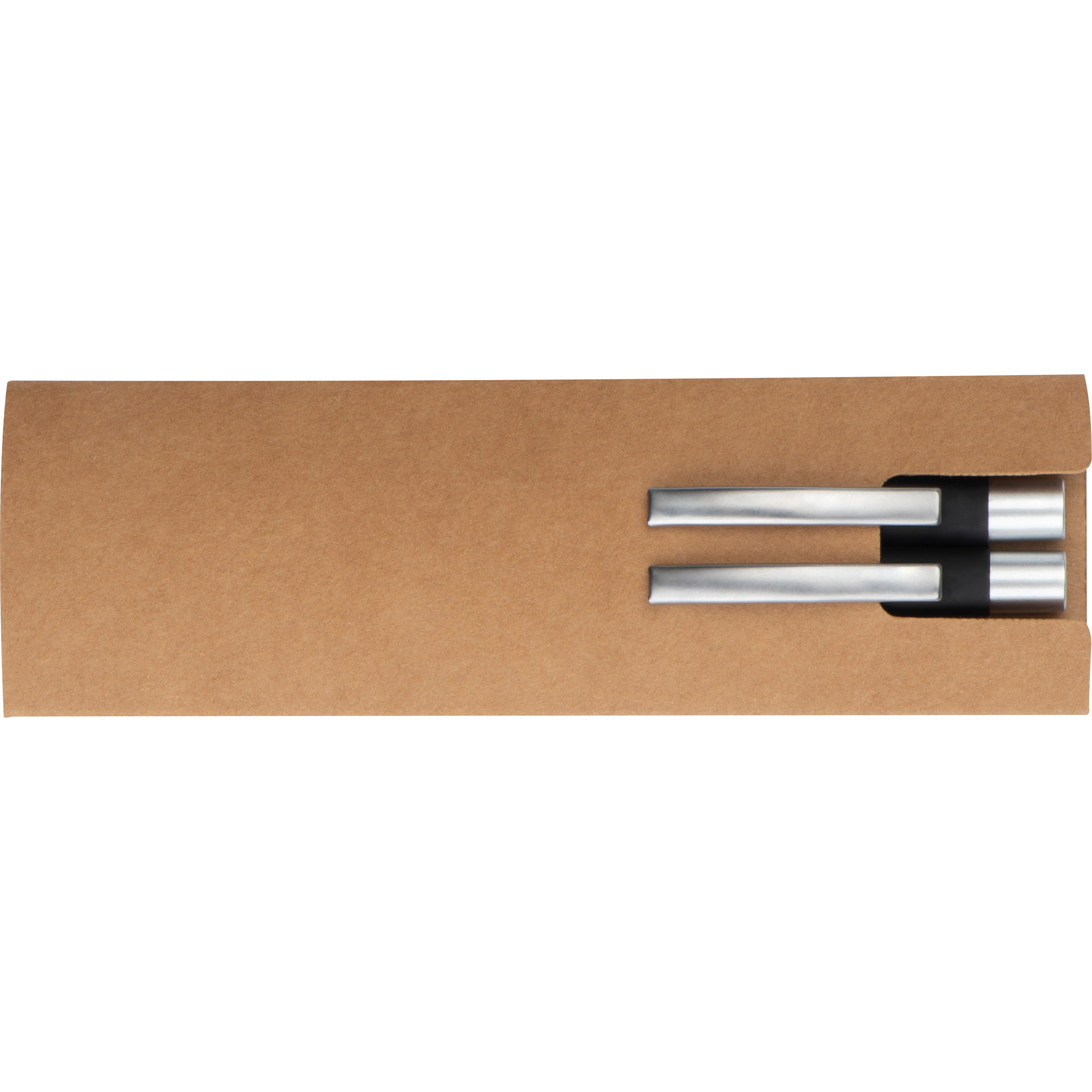 Set de escritura de aluminio con bolígrafo y lápiz con zona de agarre de bambú