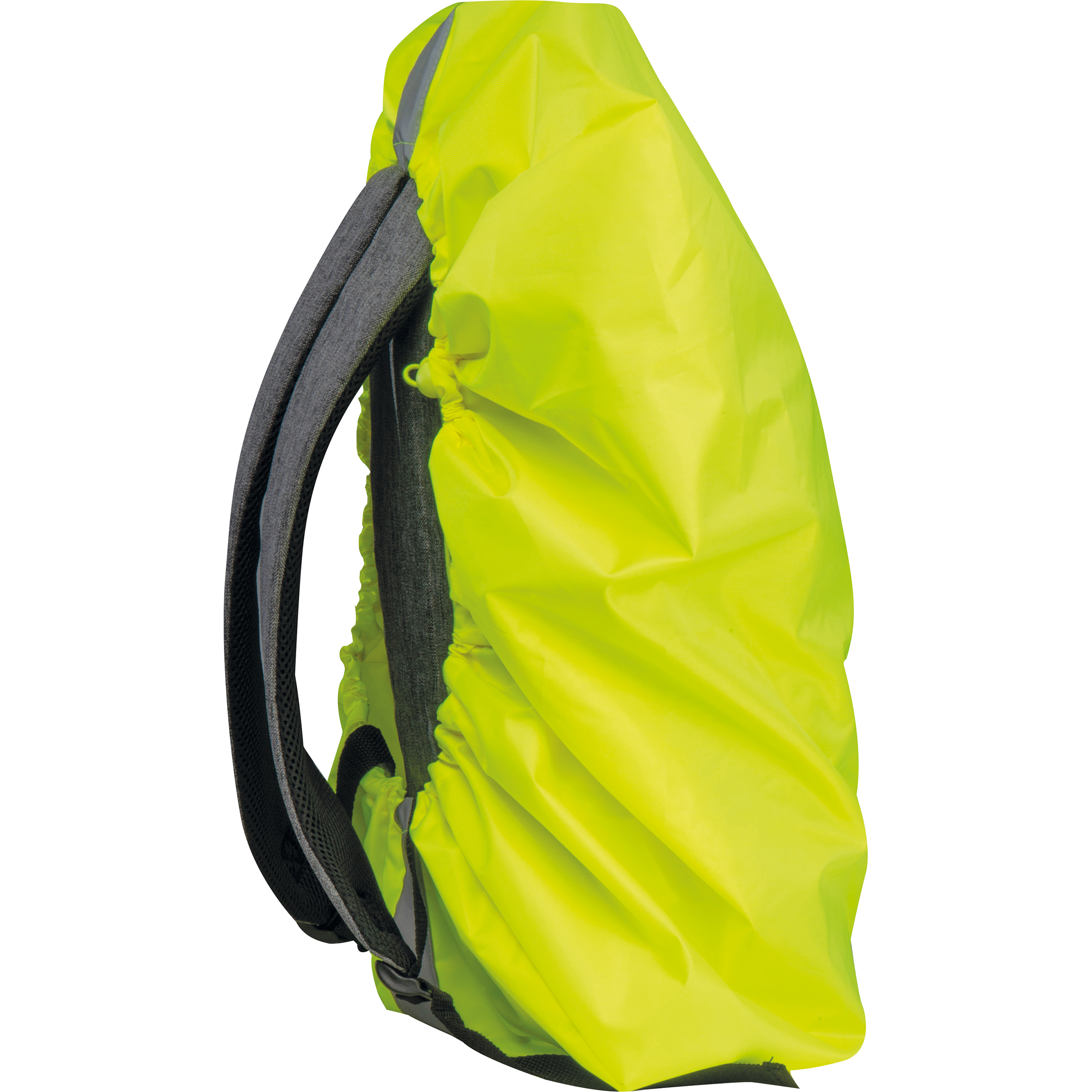 Rain cover for backpacks with reflective strips and elastic drawstring